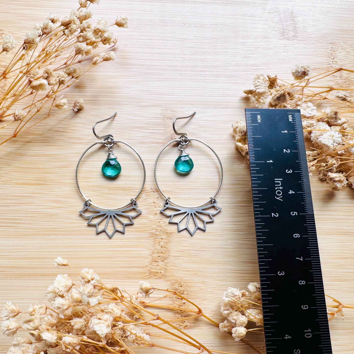 Apatite Earrings, Silver Hoop Earrings, Green Earrings, Natural Gemstone Jewelry, Wedding Jewelry, Boho Chic, Mothers Day Gift Ideas