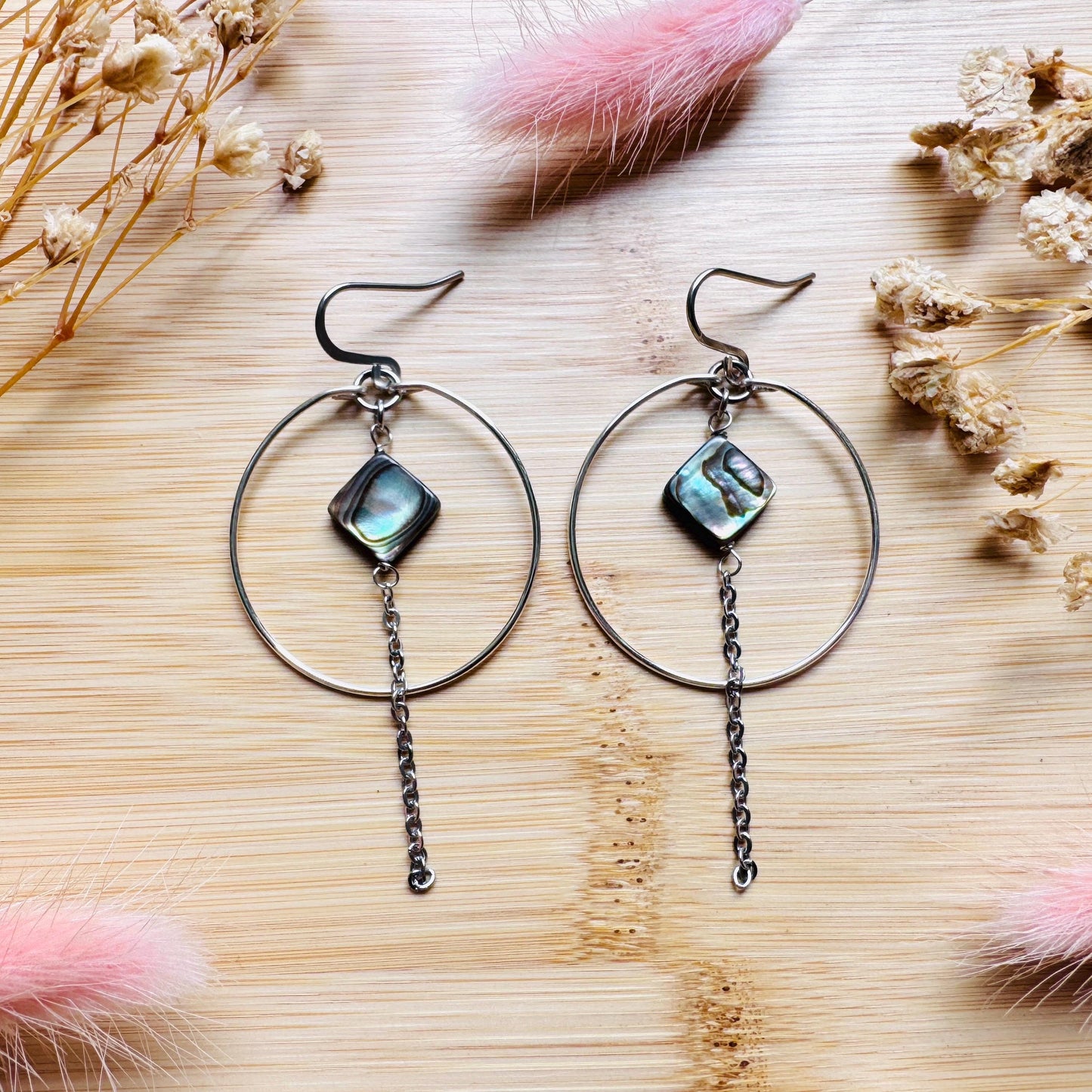 Abalone Earrings, Silver Hoop Earrings, Shell Jewelry, Green Earrings, Natural Gemstone Jewelry, Wedding Jewelry, Mothers Day Gift Ideas