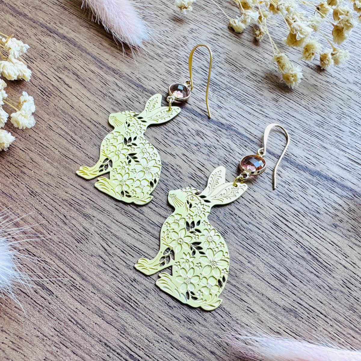 Bunny Earrings, Animal Earrings Gold, Easter Earrings, Kawaii Gifts, English Teacher Gift, Coquette Gifts for Friend, Boho Chic Jewelry