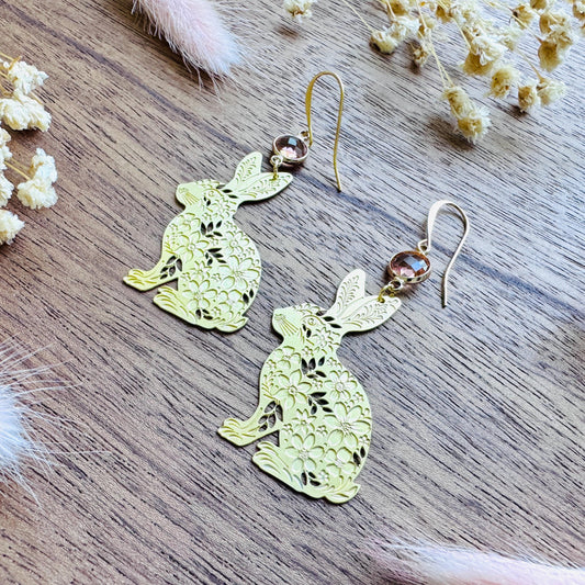 Bunny Earrings, Animal Earrings Gold, Easter Earrings, Kawaii Gifts, English Teacher Gift, Coquette Gifts for Friend, Boho Chic Jewelry
