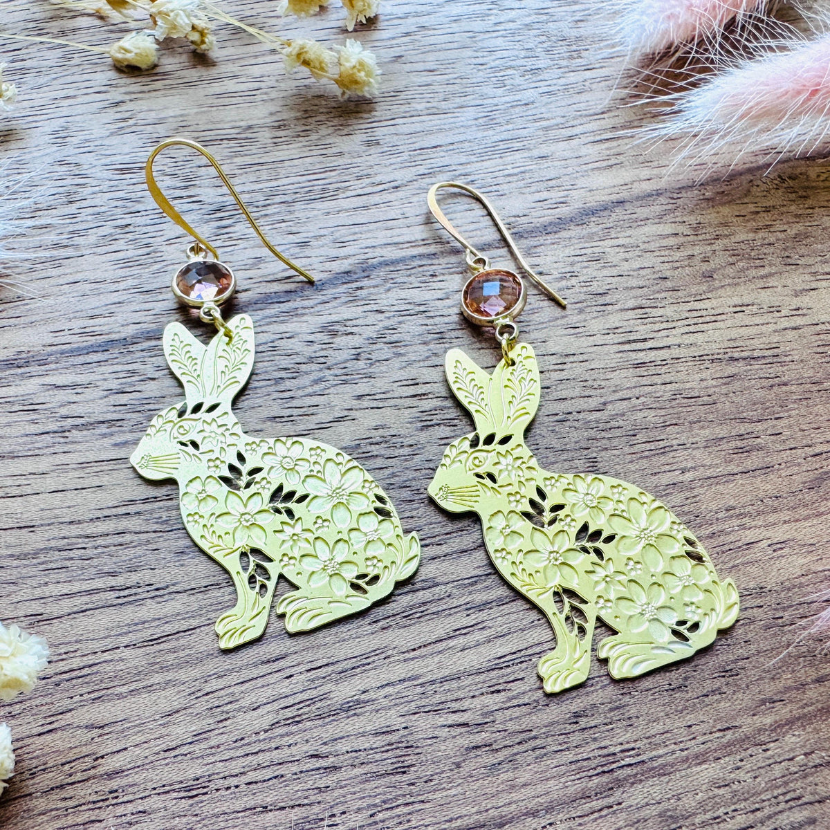 Bunny Earrings, Animal Earrings Gold, Easter Earrings, Kawaii Gifts, English Teacher Gift, Coquette Gifts for Friend, Boho Chic Jewelry