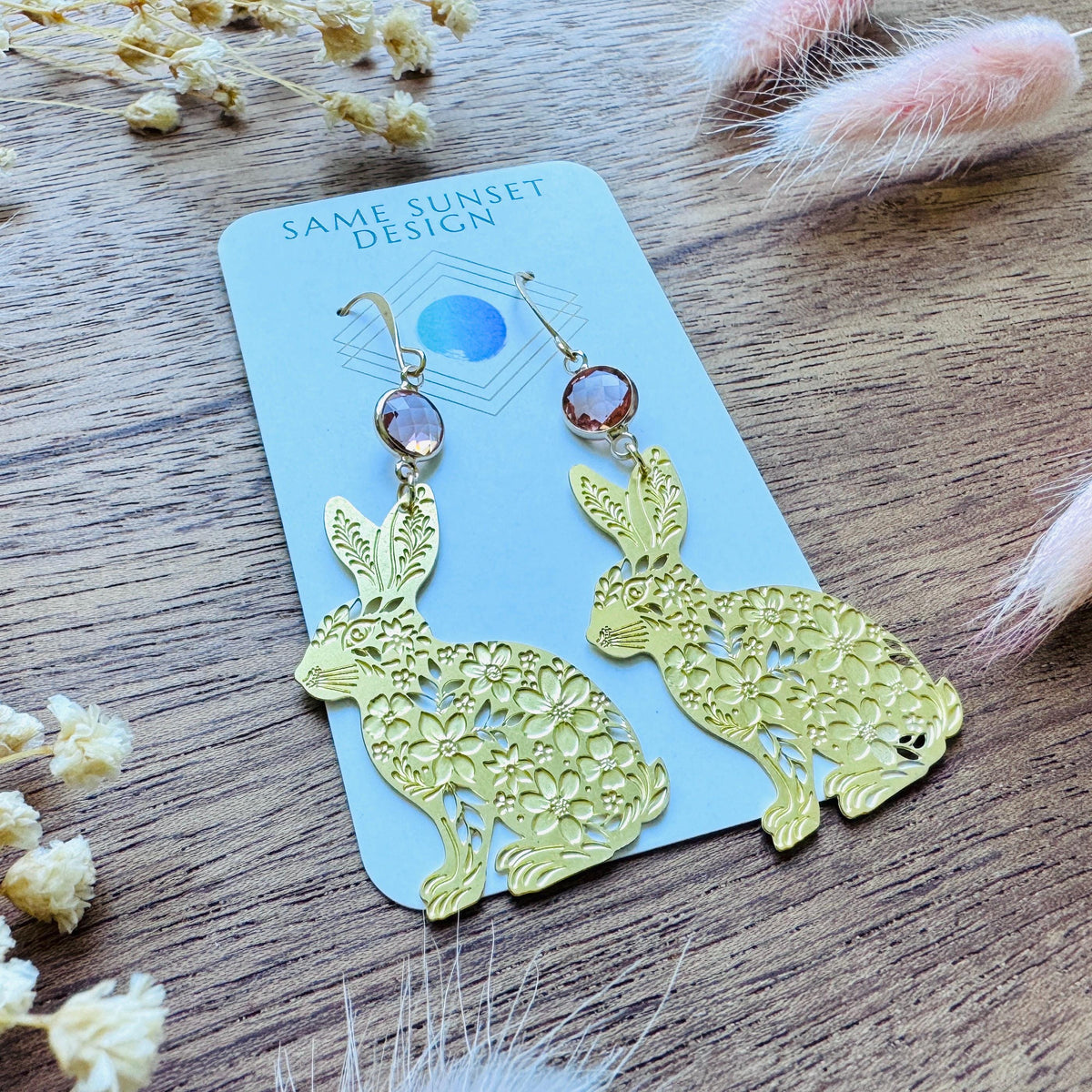 Bunny Earrings, Animal Earrings Gold, Easter Earrings, Kawaii Gifts, English Teacher Gift, Coquette Gifts for Friend, Boho Chic Jewelry