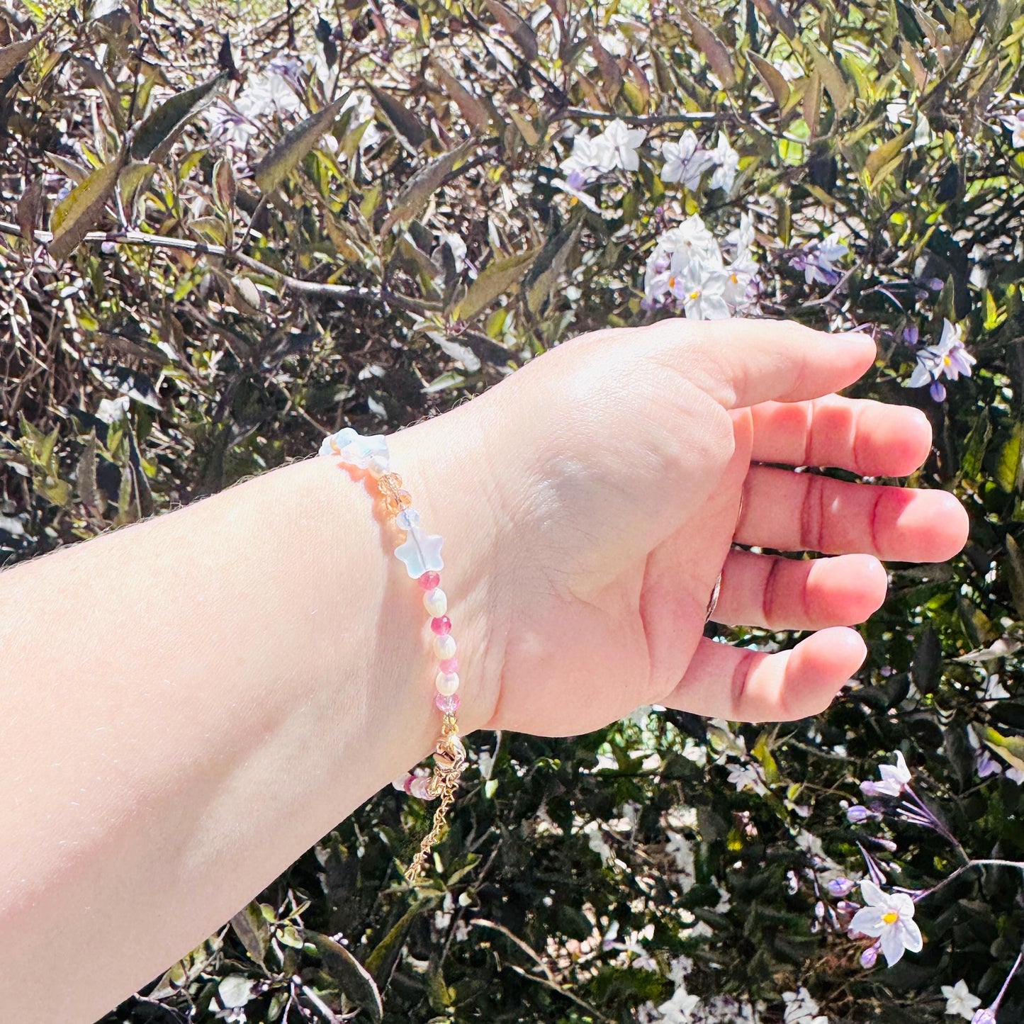 Beaded Bracelets for Women, Pearl Bracelet, Flower Bracelet, Star Bracelet, Fairycore Bracelet, Mothers Day Gift Ideas, Kawaii Gifts