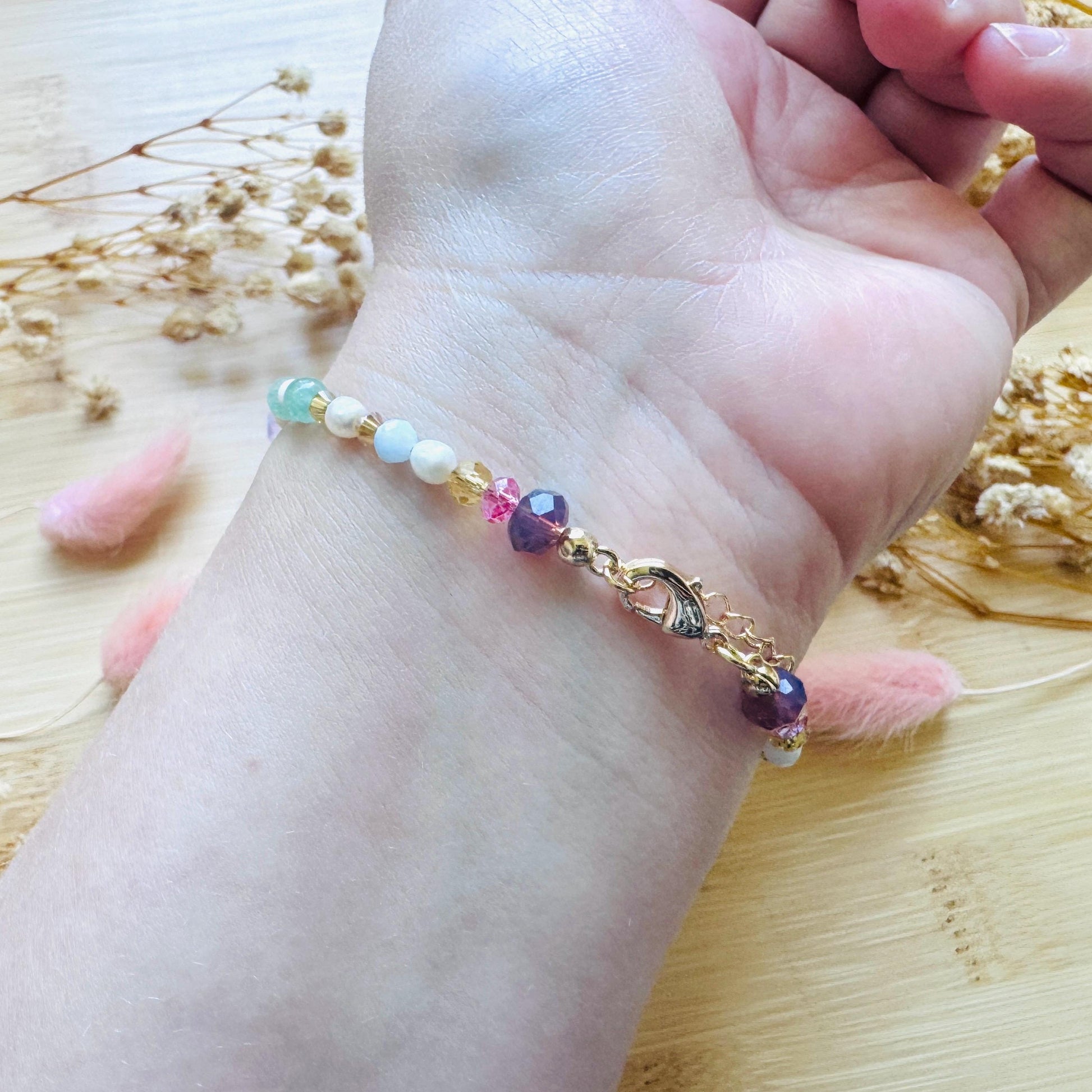 Beaded Bracelets for Women, Pearl Bracelet, Flower Bracelet, Fairycore Bracelet, Mothers Day Gift from Son, Coquette Gifts, Kawaii Gifts