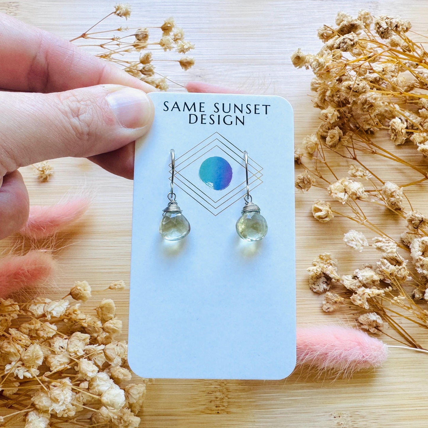 Green Amethyst Earrings, Earrings Dangle Boho, Minimalistic Witchy Jewelry, Natural Gemstone Jewelry, Mothers Day Gift From Son, Silver