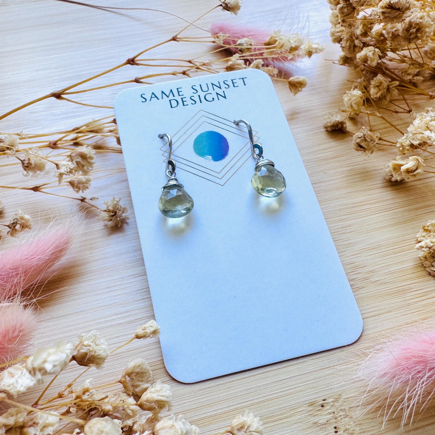 Green Amethyst Earrings, Earrings Dangle Boho, Minimalistic Witchy Jewelry, Natural Gemstone Jewelry, Mothers Day Gift From Son, Silver