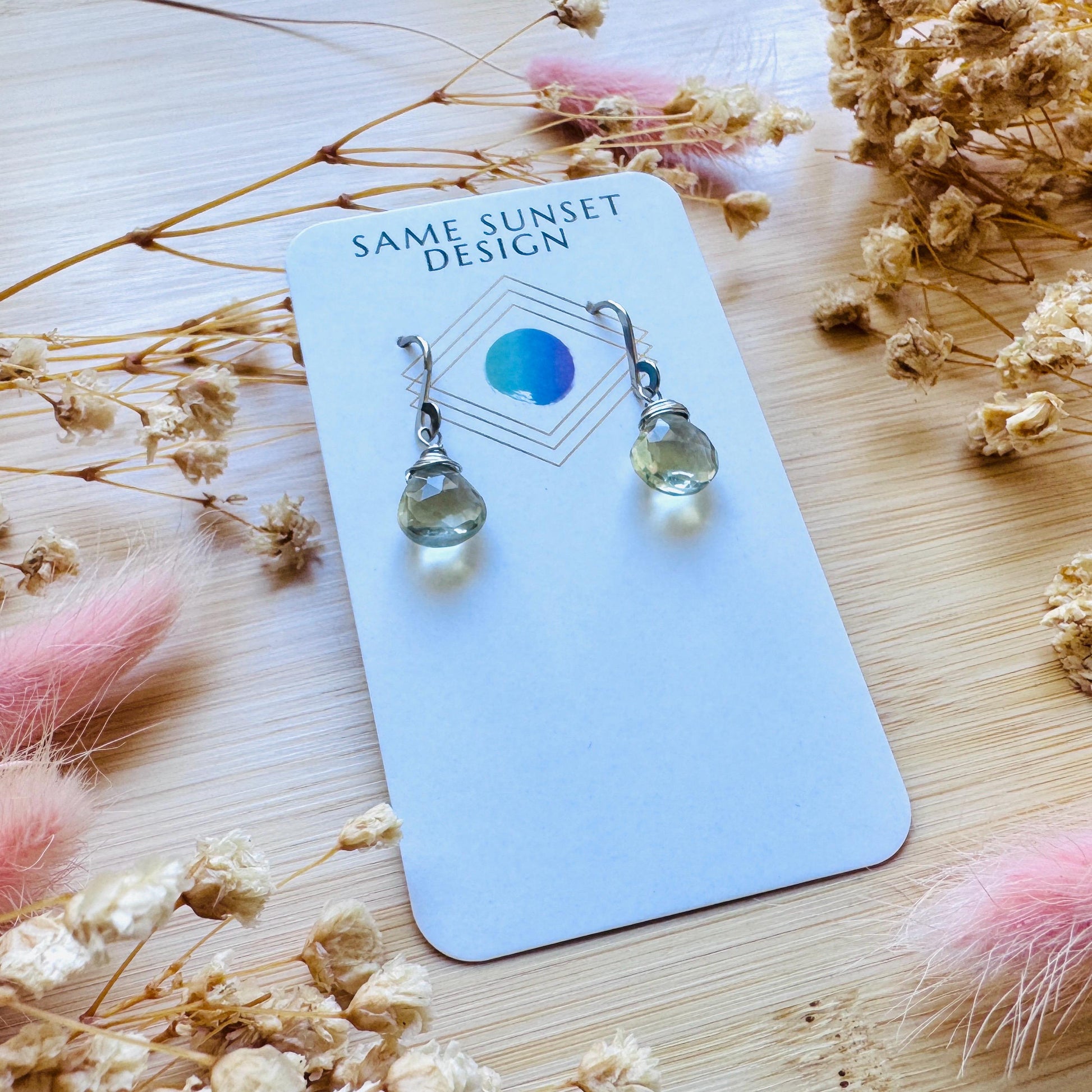 Green Amethyst Earrings, Earrings Dangle Boho, Minimalistic Witchy Jewelry, Natural Gemstone Jewelry, Mothers Day Gift From Son, Silver