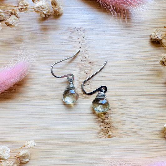 Green Amethyst Earrings, Earrings Dangle Boho, Minimalistic Witchy Jewelry, Natural Gemstone Jewelry, Mothers Day Gift From Son, Silver