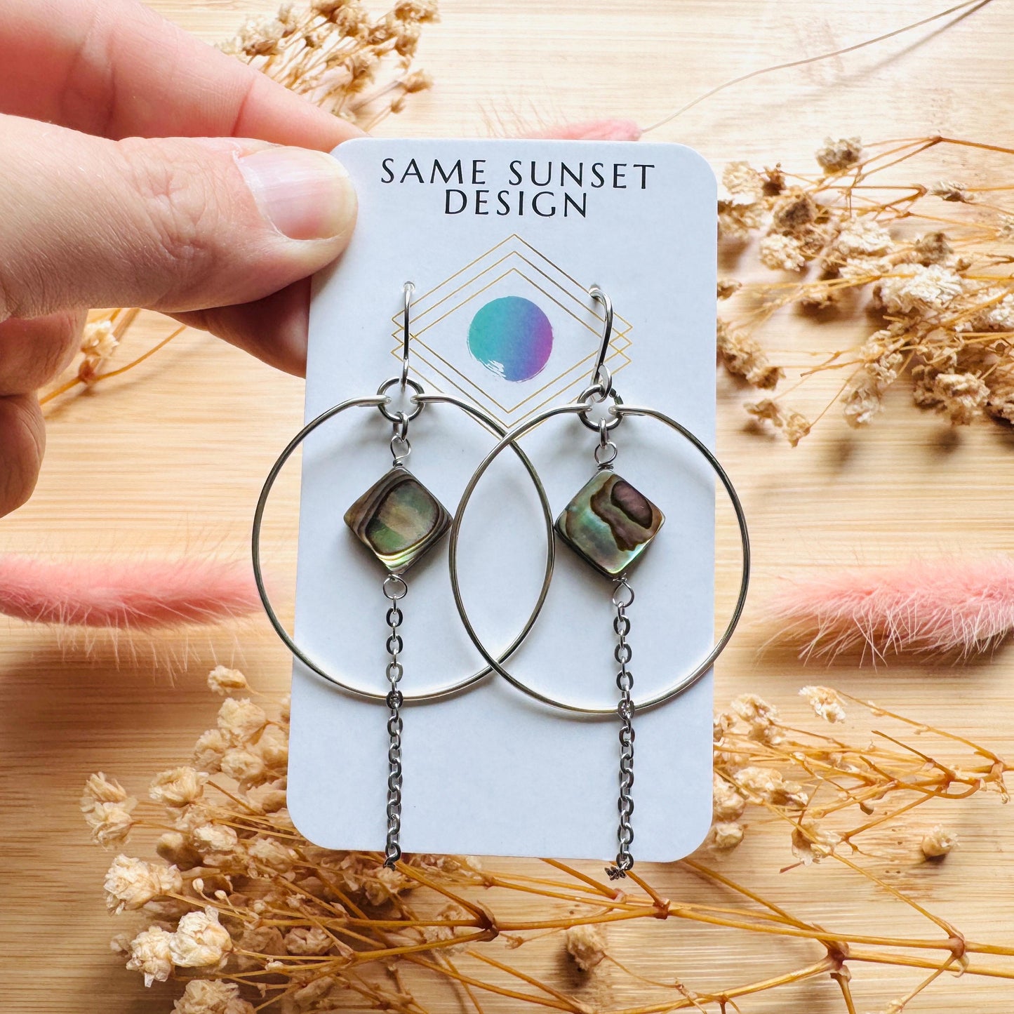 Abalone Earrings, Silver Hoop Earrings, Shell Jewelry, Green Earrings, Natural Gemstone Jewelry, Wedding Jewelry, Mothers Day Gift Ideas