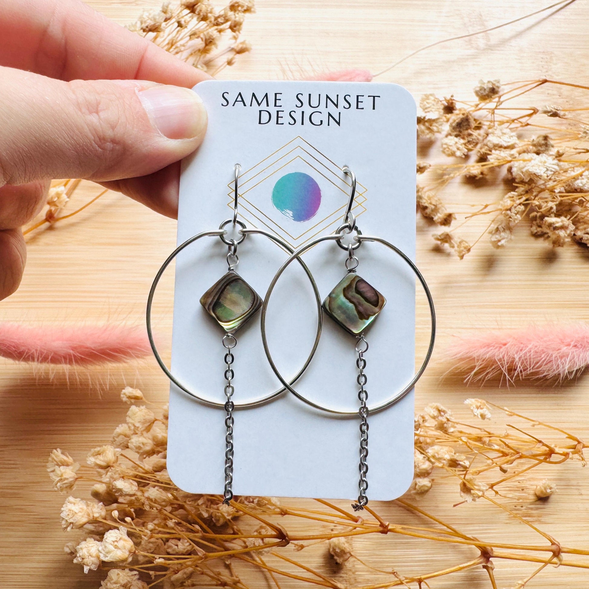 Abalone Earrings, Silver Hoop Earrings, Shell Jewelry, Green Earrings, Natural Gemstone Jewelry, Wedding Jewelry, Mothers Day Gift Ideas