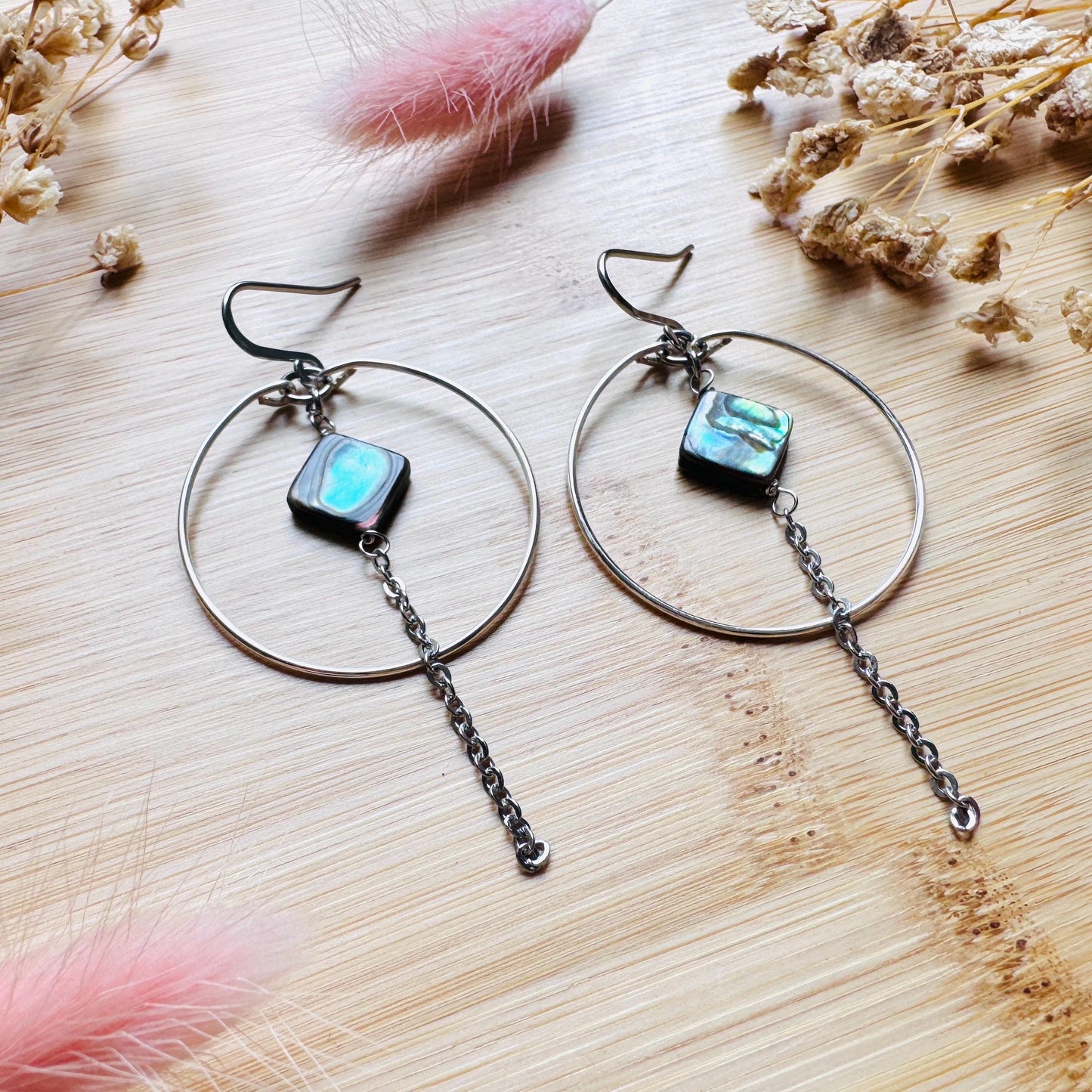 Abalone Earrings, Silver Hoop Earrings, Shell Jewelry, Green Earrings, Natural Gemstone Jewelry, Wedding Jewelry, Mothers Day Gift Ideas