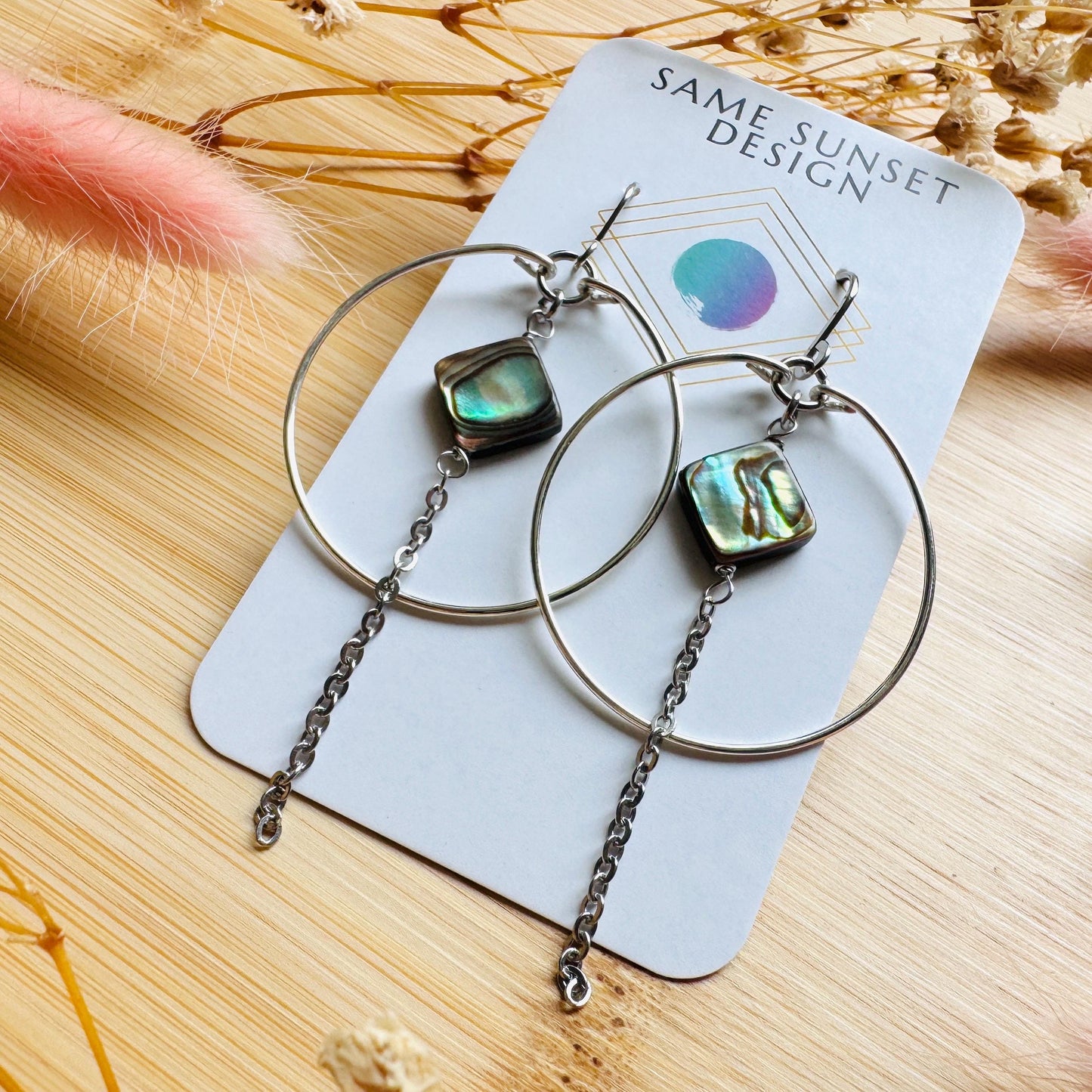 Abalone Earrings, Silver Hoop Earrings, Shell Jewelry, Green Earrings, Natural Gemstone Jewelry, Wedding Jewelry, Mothers Day Gift Ideas
