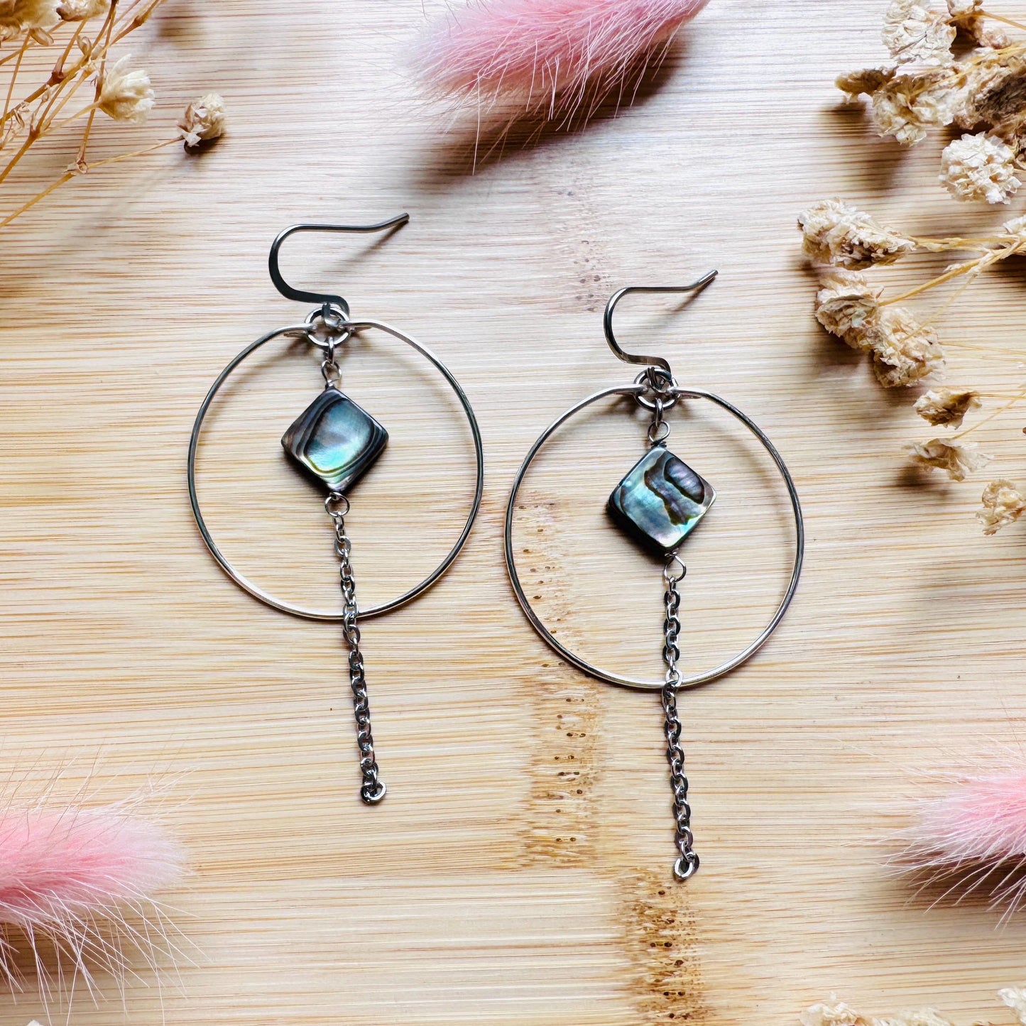 Abalone Earrings, Silver Hoop Earrings, Shell Jewelry, Green Earrings, Natural Gemstone Jewelry, Wedding Jewelry, Mothers Day Gift Ideas