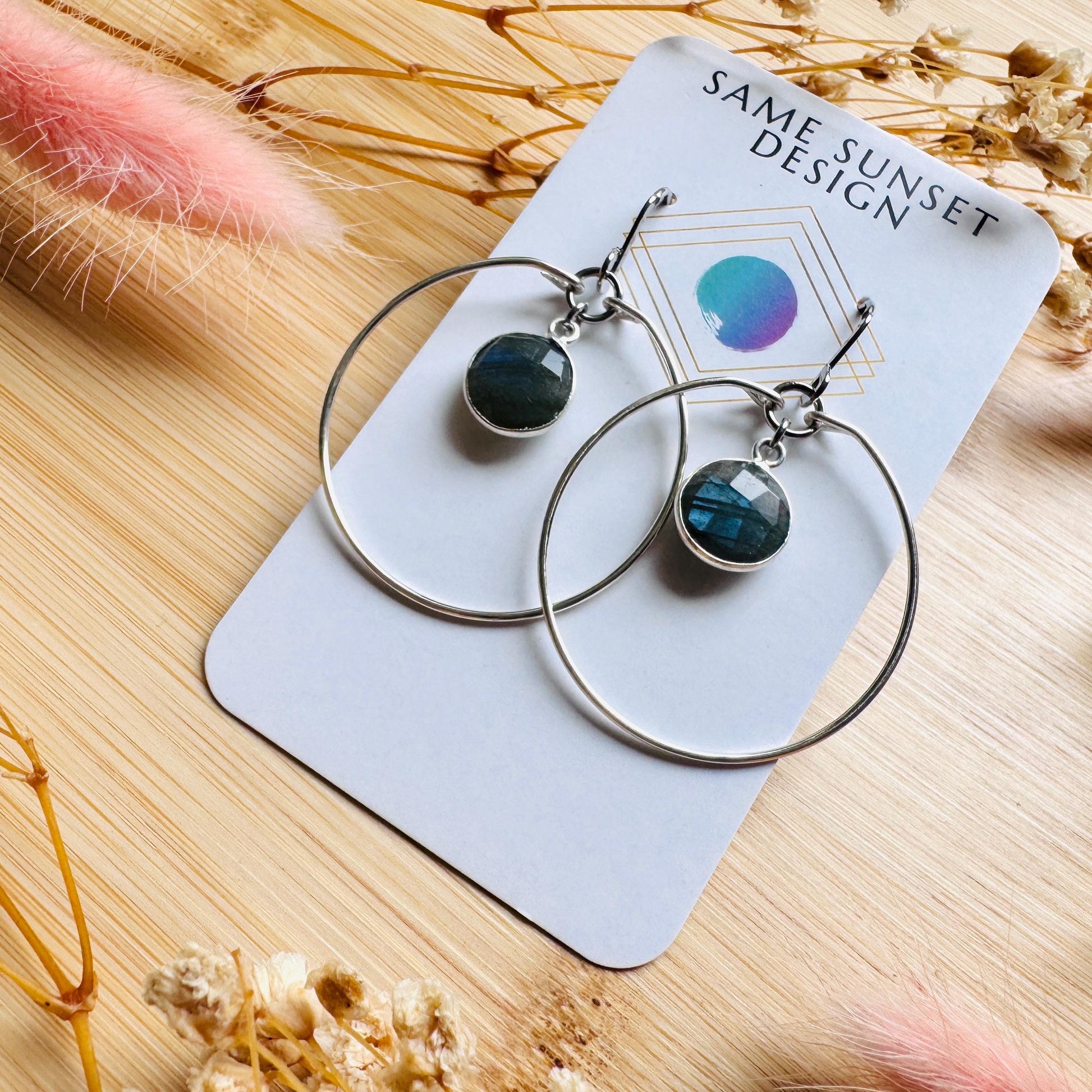 Labradorite Earrings, Silver Hoop Earrings, Natural Gemstone Jewelry, Wedding Jewelry, Trendy Jewelry 2026, Boho, Mothers Day Gift Ideas