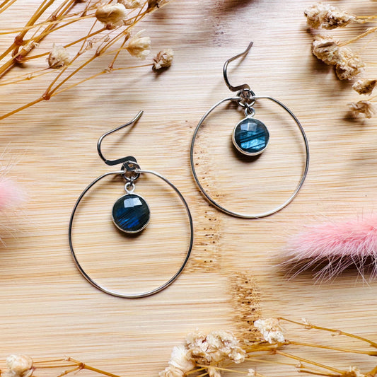 Labradorite Earrings, Silver Hoop Earrings, Natural Gemstone Jewelry, Wedding Jewelry, Trendy Jewelry 2026, Boho, Mothers Day Gift Ideas