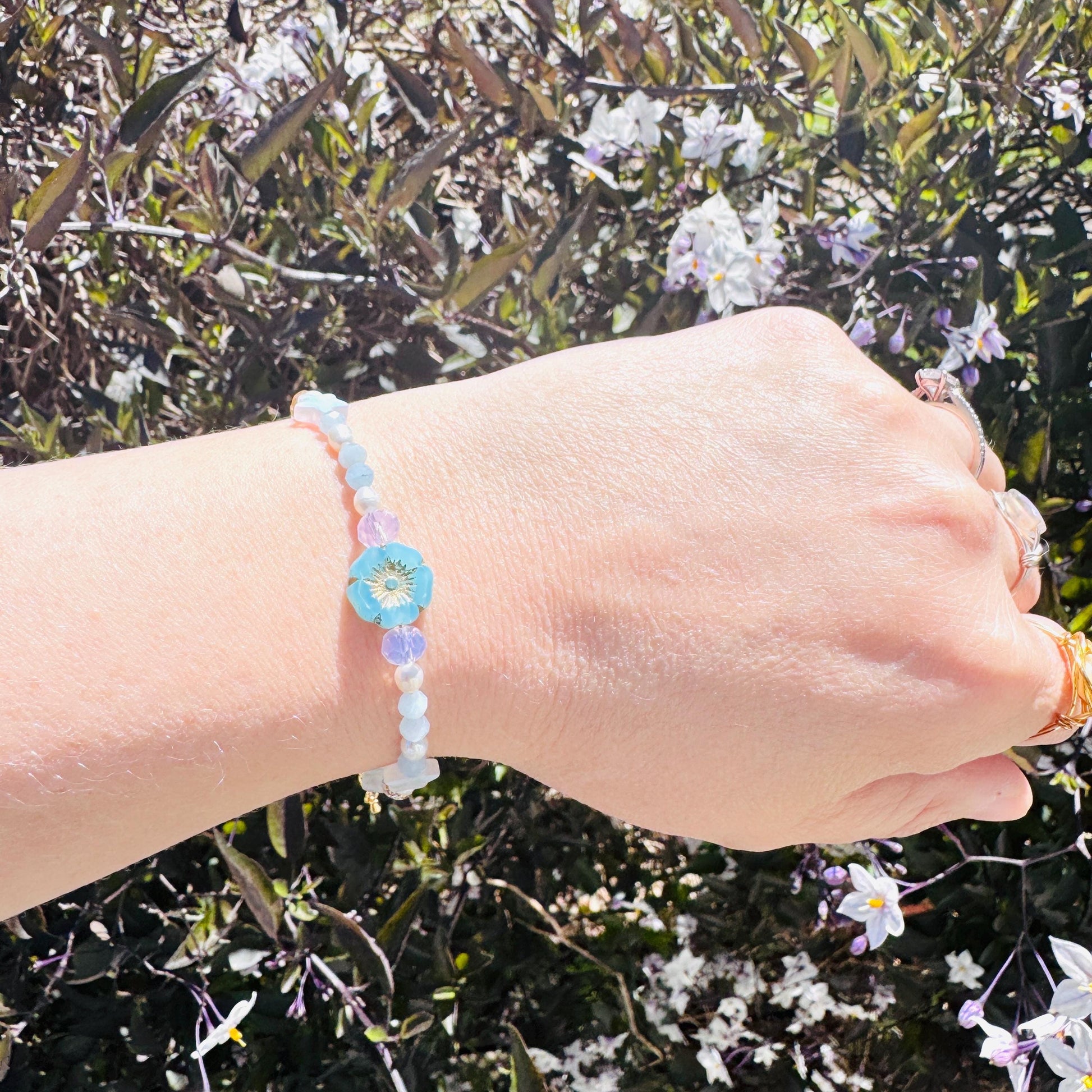 Beaded Bracelets for Women, Pearl Bracelet, Flower Bracelet, Star Bracelet, Fairycore Bracelet, Mothers Day Gift Ideas, Kawaii Gifts