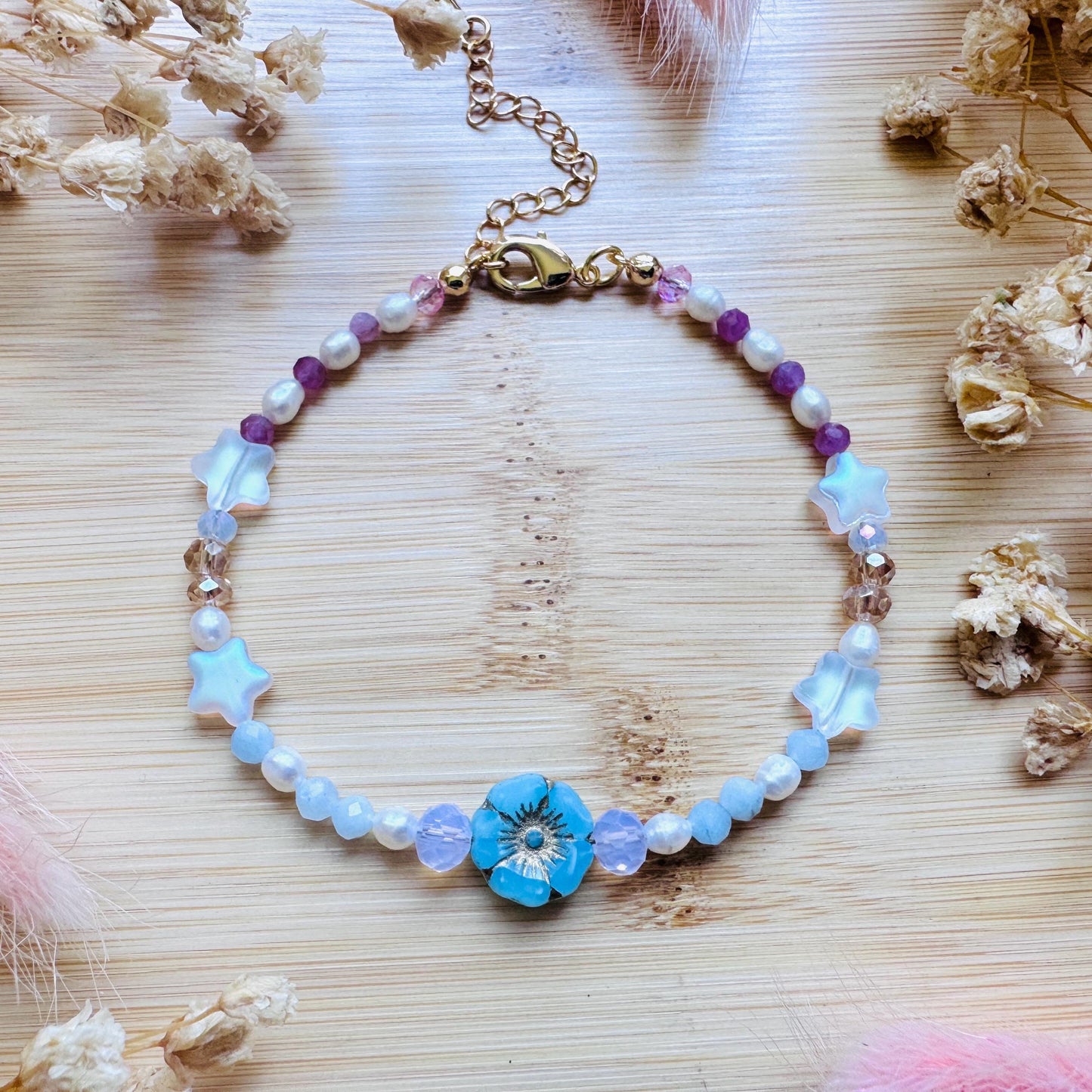 Beaded Bracelets for Women, Pearl Bracelet, Flower Bracelet, Star Bracelet, Fairycore Bracelet, Mothers Day Gift Ideas, Kawaii Gifts
