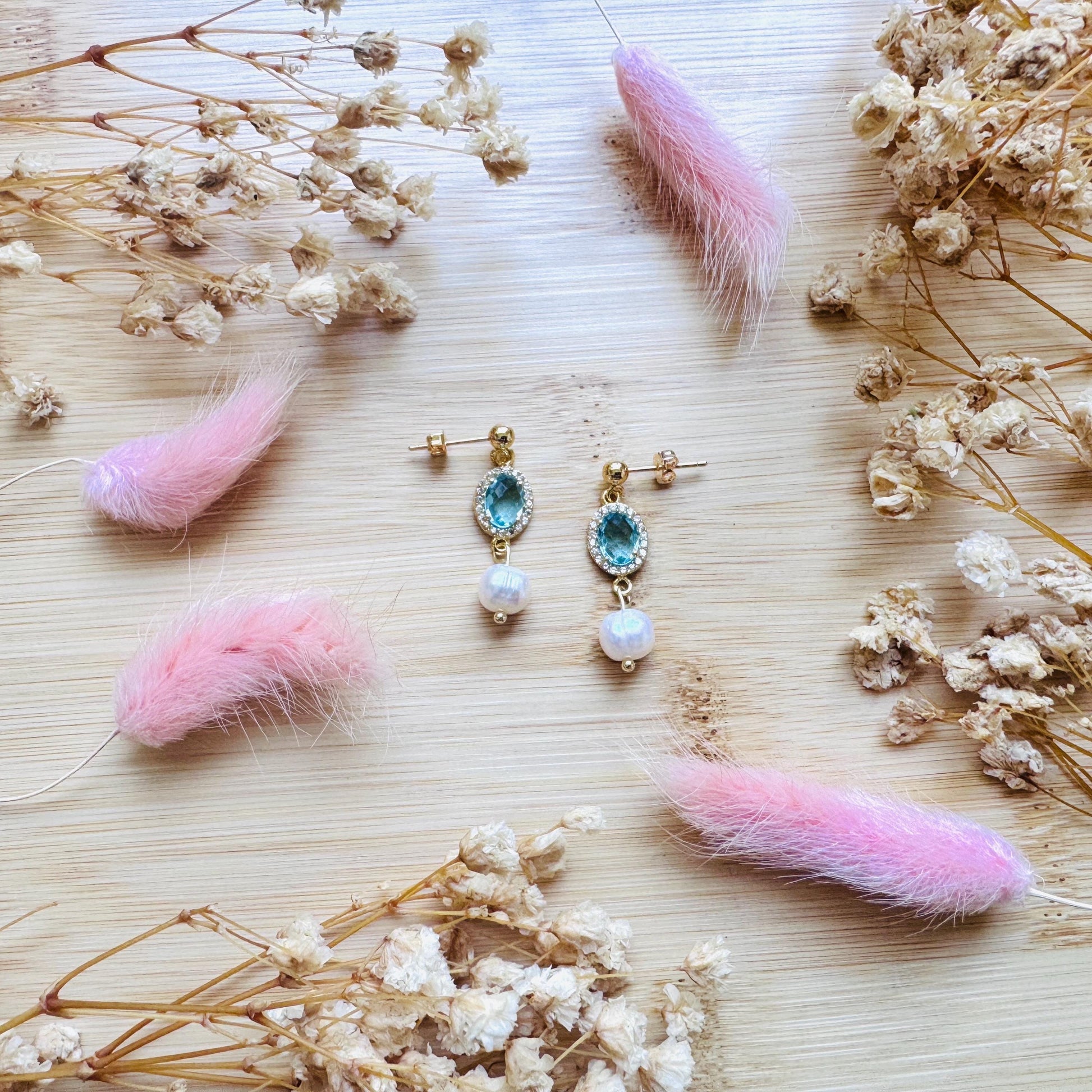 Topaz Earrings Dangle, Freshwater Pearl Studs Small, Wedding Jewelry, January Earrings, Gemstone Earrings, Boho Chic