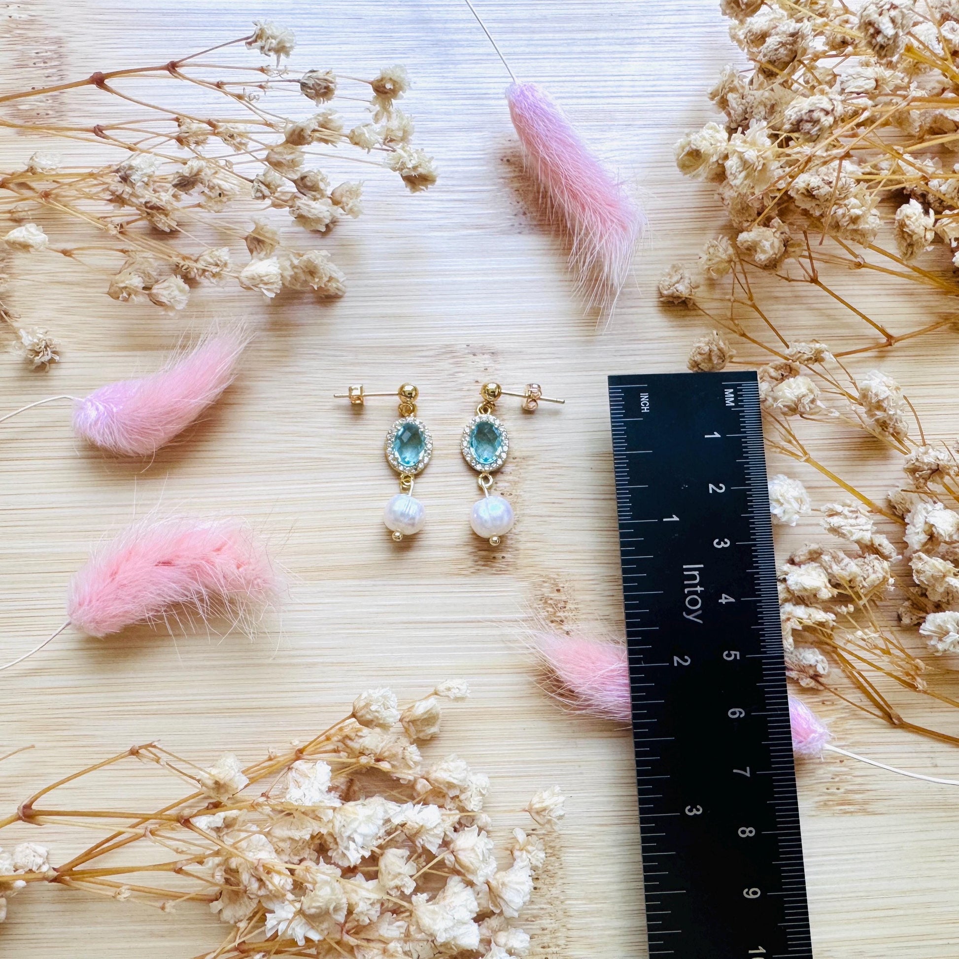 Topaz Earrings Dangle, Freshwater Pearl Studs Small, Wedding Jewelry, January Earrings, Gemstone Earrings, Boho Chic