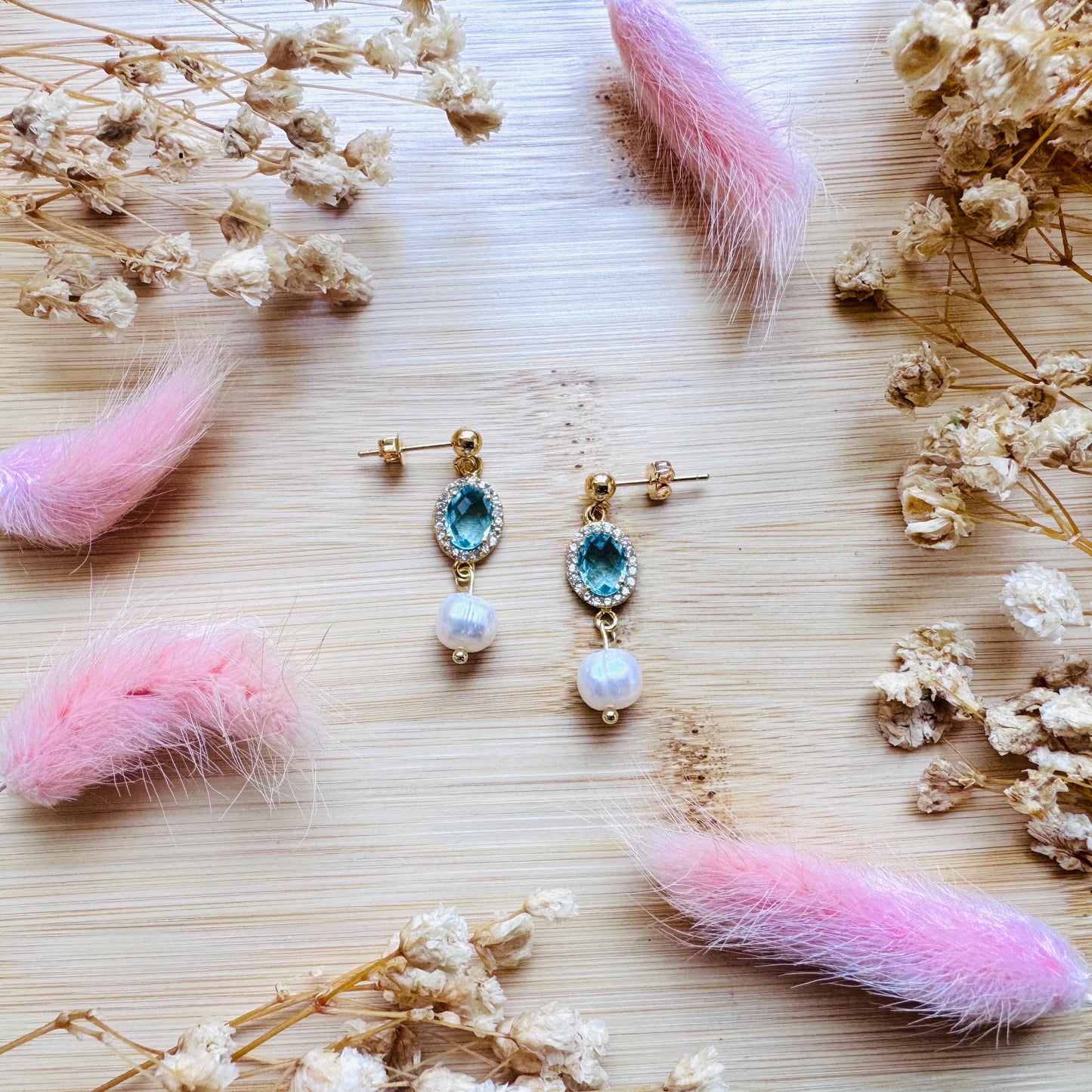 Topaz Earrings Dangle, Freshwater Pearl Studs Small, Wedding Jewelry, January Earrings, Gemstone Earrings, Boho Chic