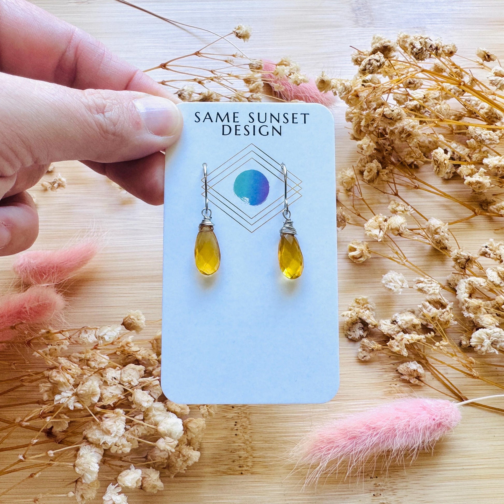 Citrine Earrings Dangle, Silver Jewelry, Springtime Earrings, Western Natural Hippie Boho Festival, Mothers Day Gift From Son, Yellow