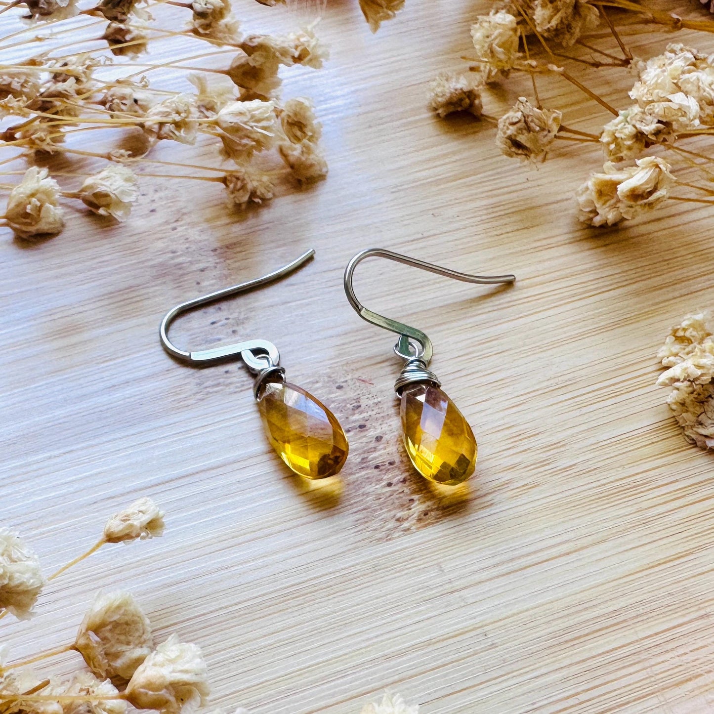 Citrine Earrings Dangle, Silver Jewelry, Springtime Earrings, Western Natural Hippie Boho Festival, Mothers Day Gift From Son, Yellow