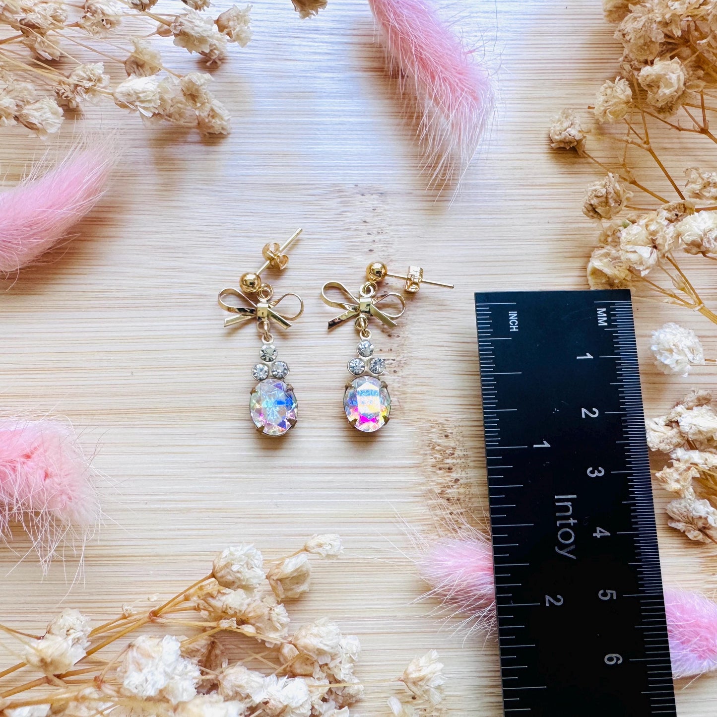 Bow Earrings, Stud Earrings Gold, Swarovski Crystal Earrings, Vintage Style Earrings, Wedding Jewelry, Mothers Day Gift From Son, Boho Chic