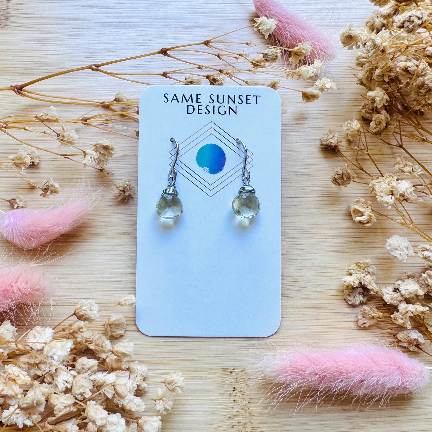 Green Amethyst Earrings, Earrings Dangle Boho, Minimalistic Witchy Jewelry, Natural Gemstone Jewelry, Mothers Day Gift From Son, Silver