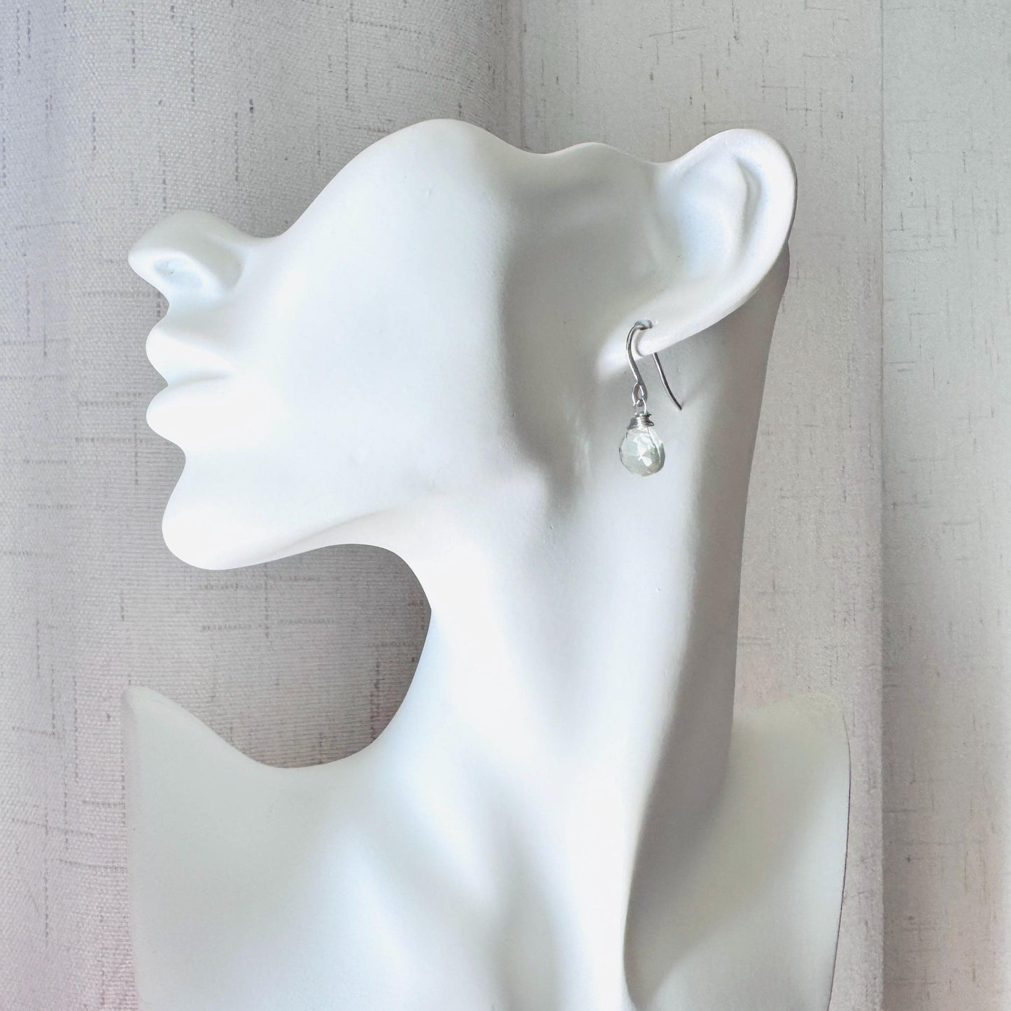 Green Amethyst Earrings, Earrings Dangle Boho, Minimalistic Witchy Jewelry, Natural Gemstone Jewelry, Mothers Day Gift From Son, Silver