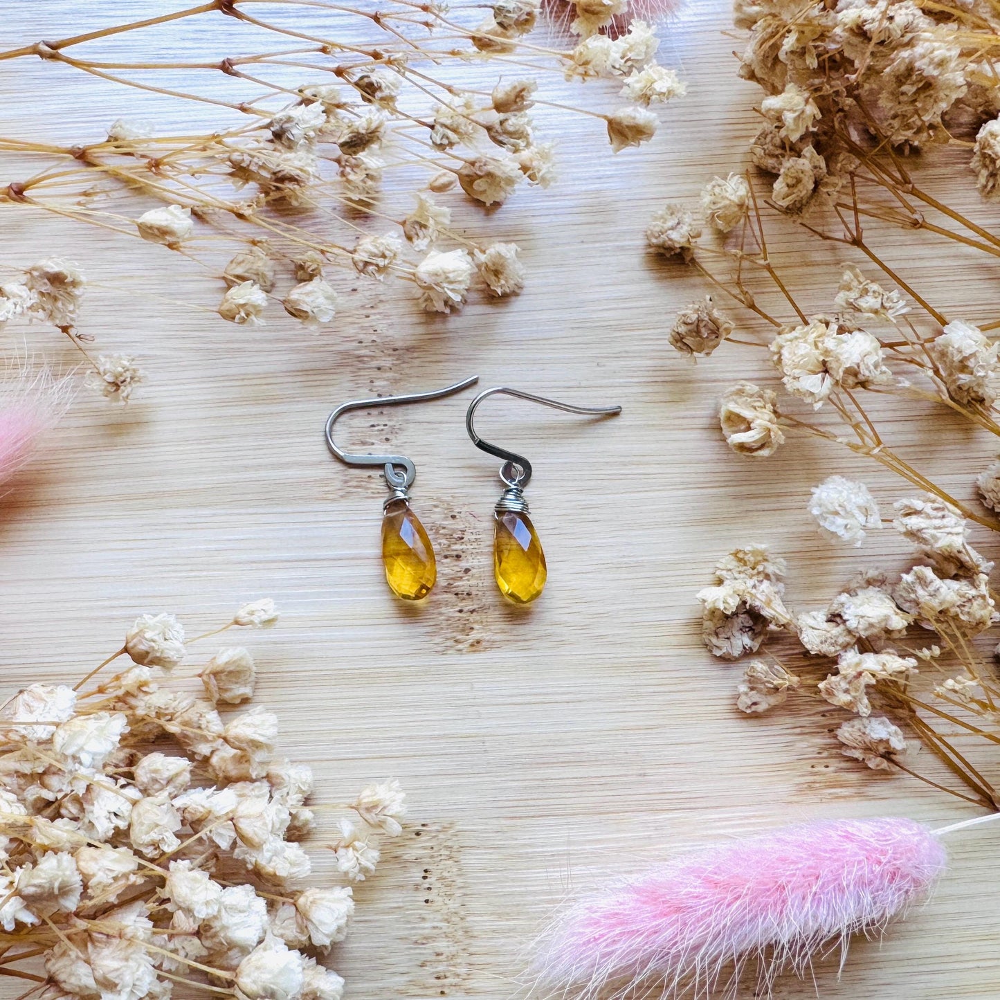 Citrine Earrings Dangle, Silver Jewelry, Springtime Earrings, Western Natural Hippie Boho Festival, Mothers Day Gift From Son, Yellow