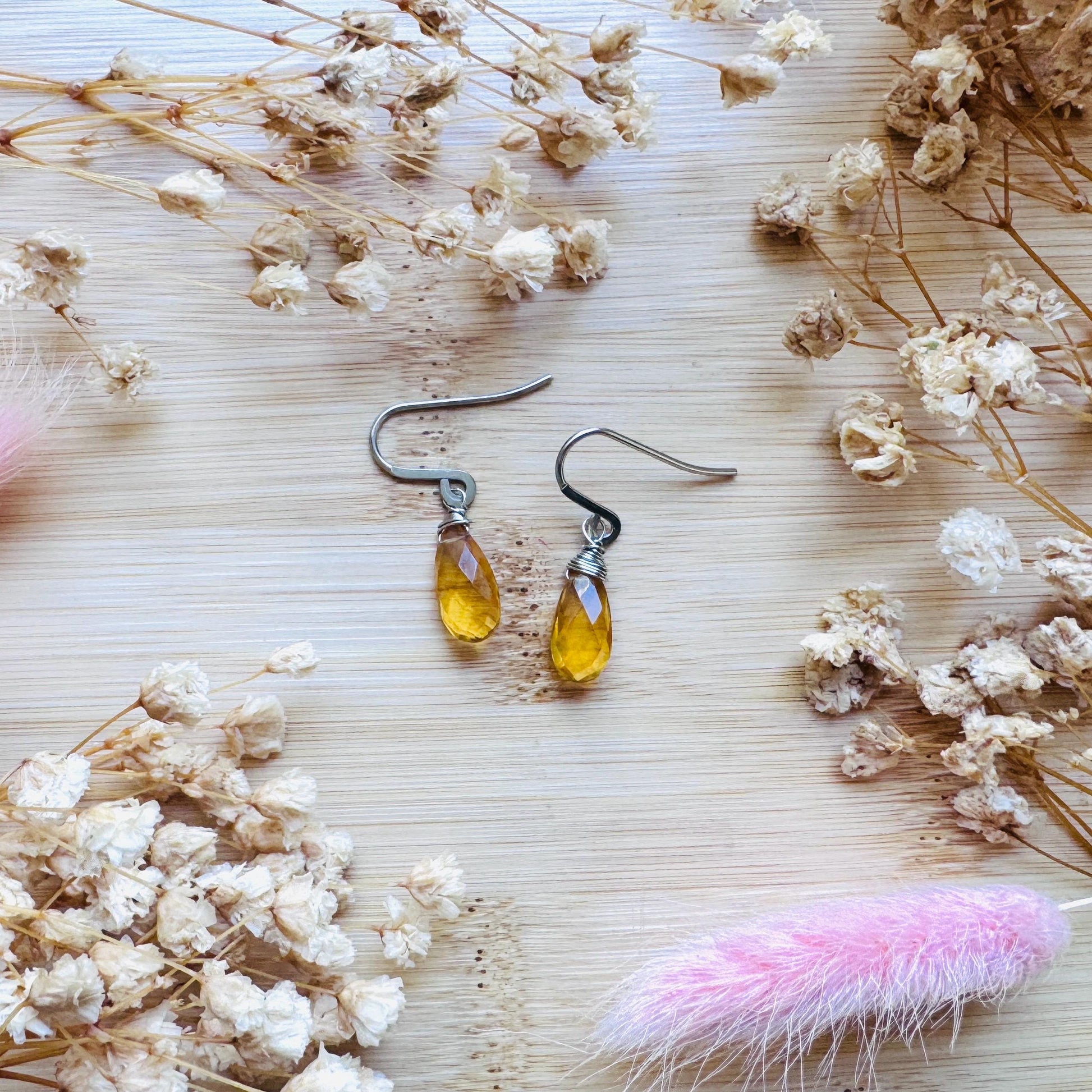 Citrine Earrings Dangle, Silver Jewelry, Springtime Earrings, Western Natural Hippie Boho Festival, Mothers Day Gift From Son, Yellow