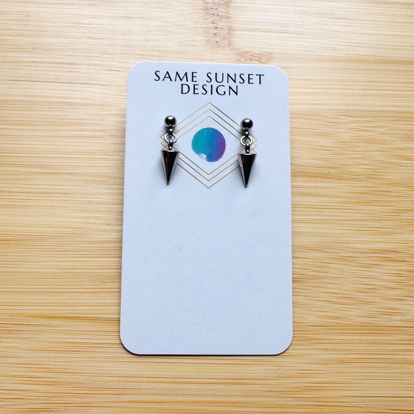 Spike Stud Earrings, Punk Jewelry Men, Goth Jewelry, Sweet 16 Gift for Niece, 90s Vibes, Unique Birthday Gift for Best Friend, Post Earrings