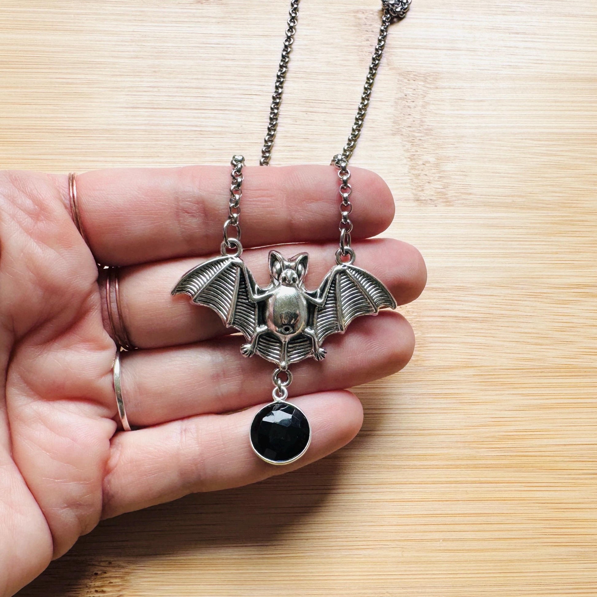Bat Necklace, Silver Bat, Punk Necklace, Goth Necklace, Halloween Necklace, Halloween Gifts for Women, Sweet 16 Gift for Niece, Witchy Gifts
