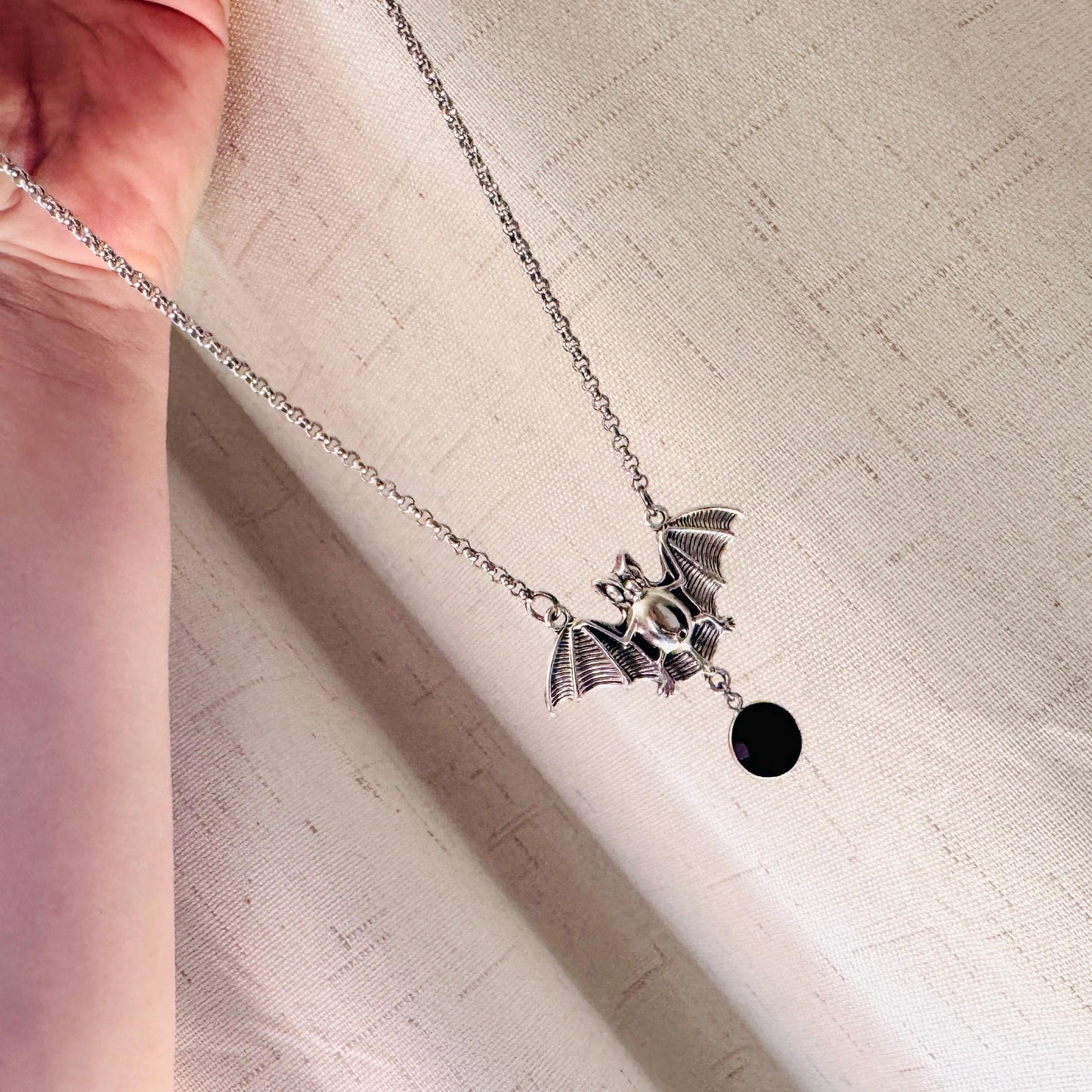 Bat Necklace, Silver Bat, Punk Necklace, Goth Necklace, Halloween Necklace, Halloween Gifts for Women, Sweet 16 Gift for Niece, Witchy Gifts