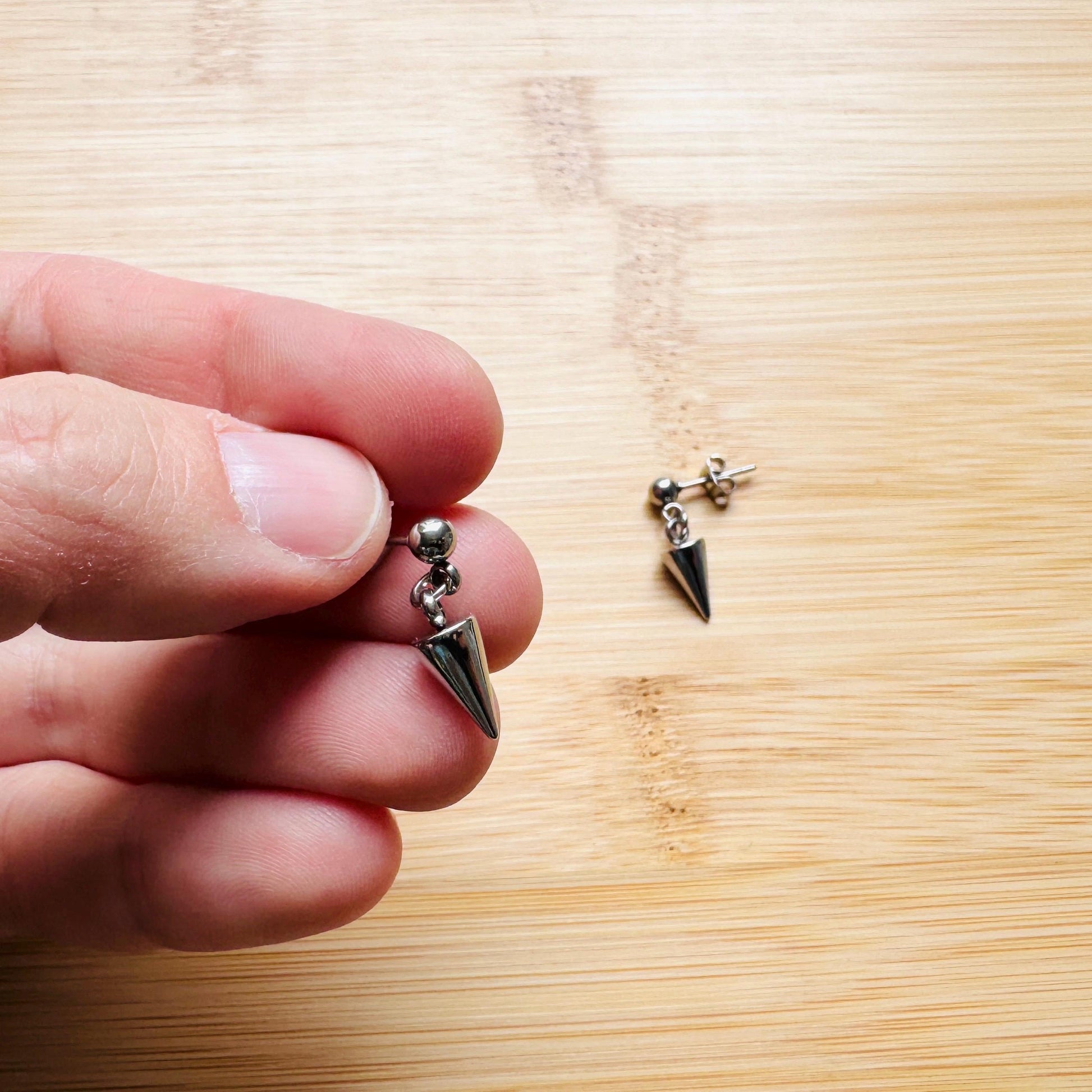 Spike Stud Earrings, Punk Jewelry Men, Goth Jewelry, Sweet 16 Gift for Niece, 90s Vibes, Unique Birthday Gift for Best Friend, Post Earrings