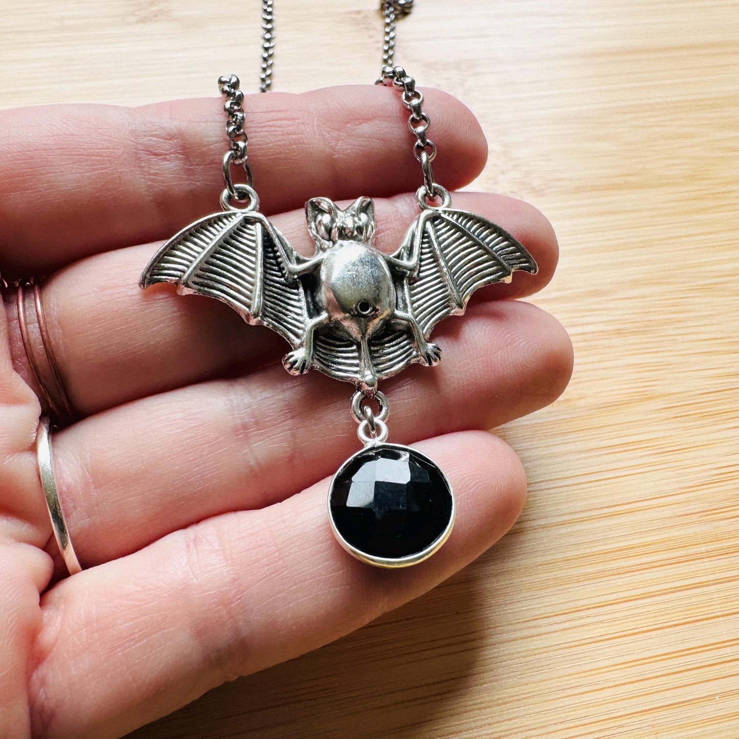 Bat Necklace, Silver Bat, Punk Necklace, Goth Necklace, Halloween Necklace, Halloween Gifts for Women, Sweet 16 Gift for Niece, Witchy Gifts
