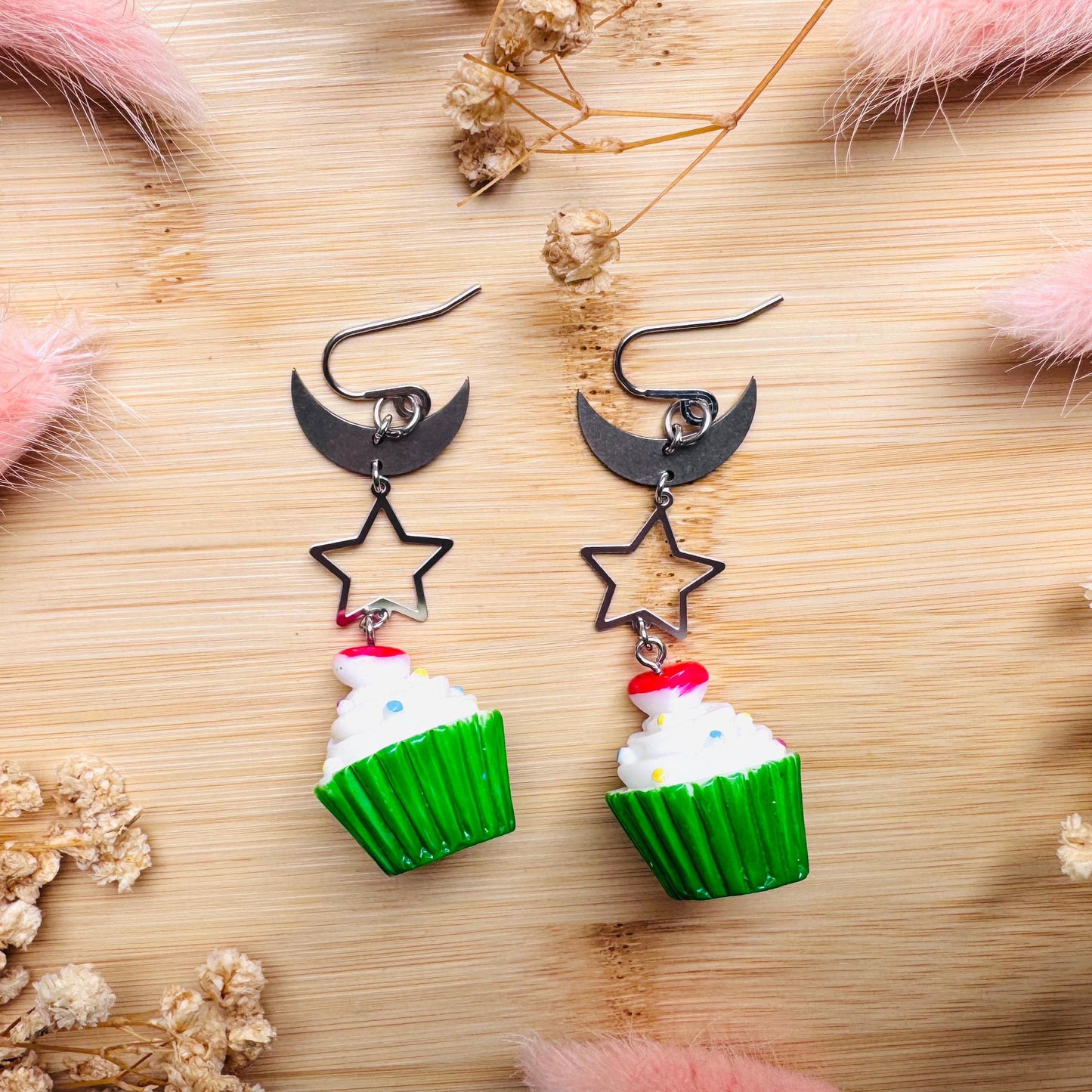 Cupcake Earrings, Food Earring Cute, Witchy Earrings Dangle, Festival Jewelry Earrings, Unique Birthday Gift for Best Friend, Sweet 16 Gift