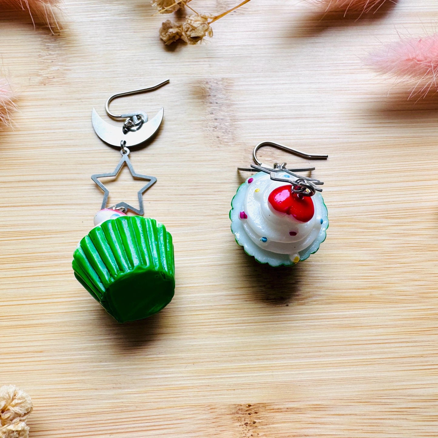 Cupcake Earrings, Food Earring Cute, Witchy Earrings Dangle, Festival Jewelry Earrings, Unique Birthday Gift for Best Friend, Sweet 16 Gift