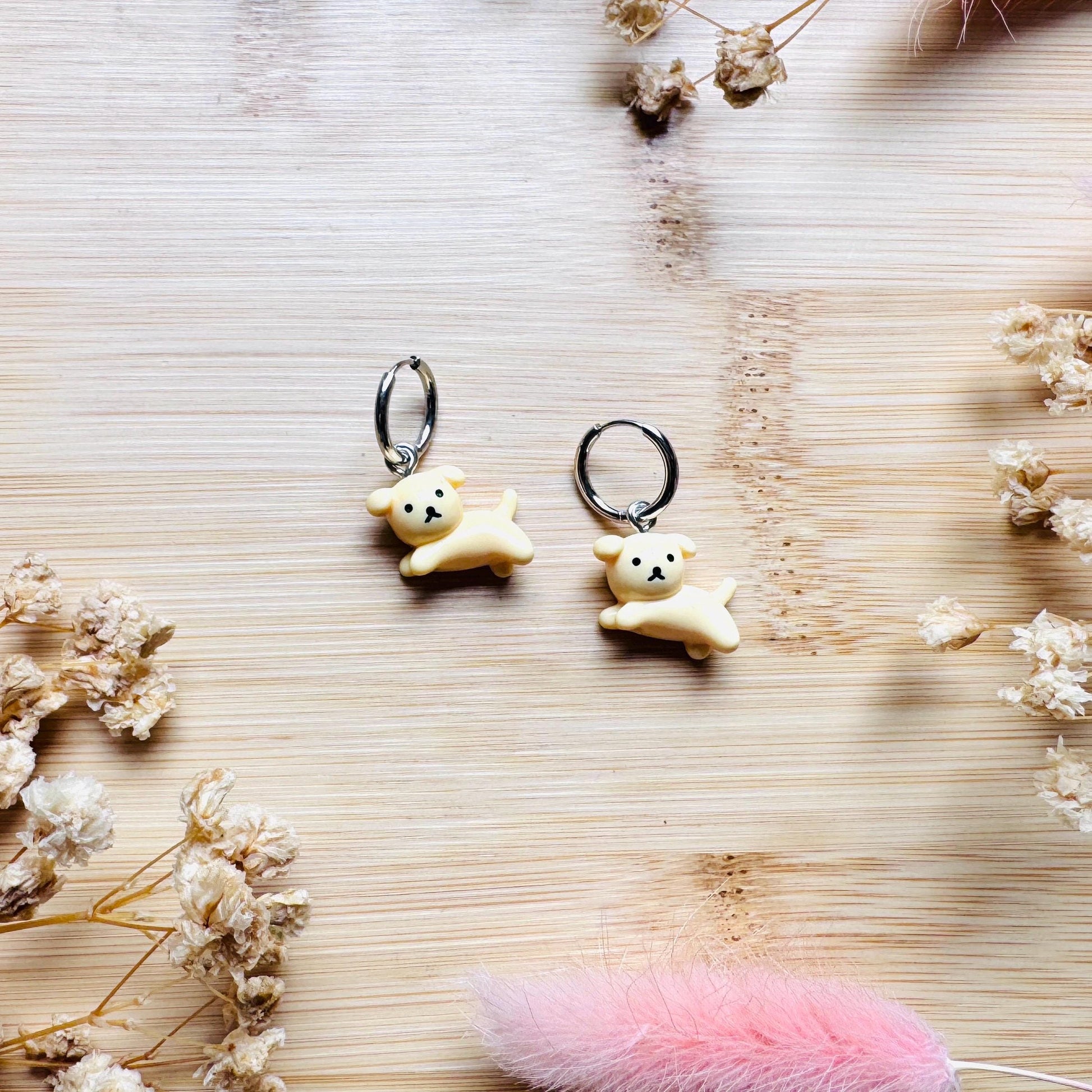 Dog Earrings Dangle, Cute Earrings, Trendy Jewelry for Teens, Huggie Hoop Jewelry, Dog Lover Gifts, Unique Birthday Gift for Best Friend
