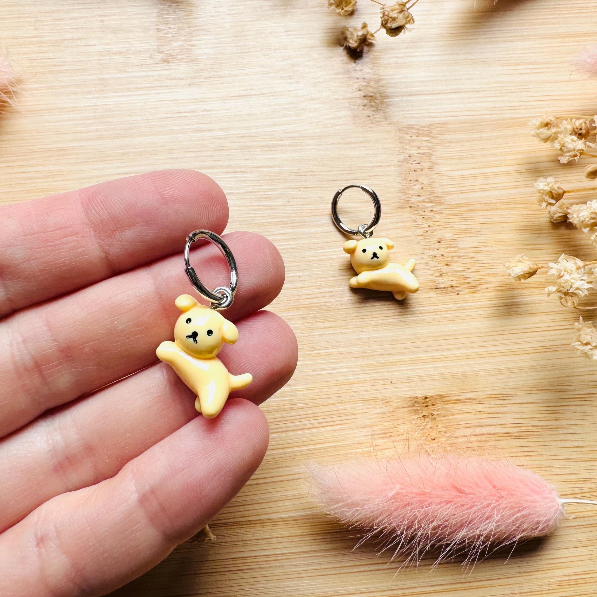 Dog Earrings Dangle, Cute Earrings, Trendy Jewelry for Teens, Huggie Hoop Jewelry, Dog Lover Gifts, Unique Birthday Gift for Best Friend