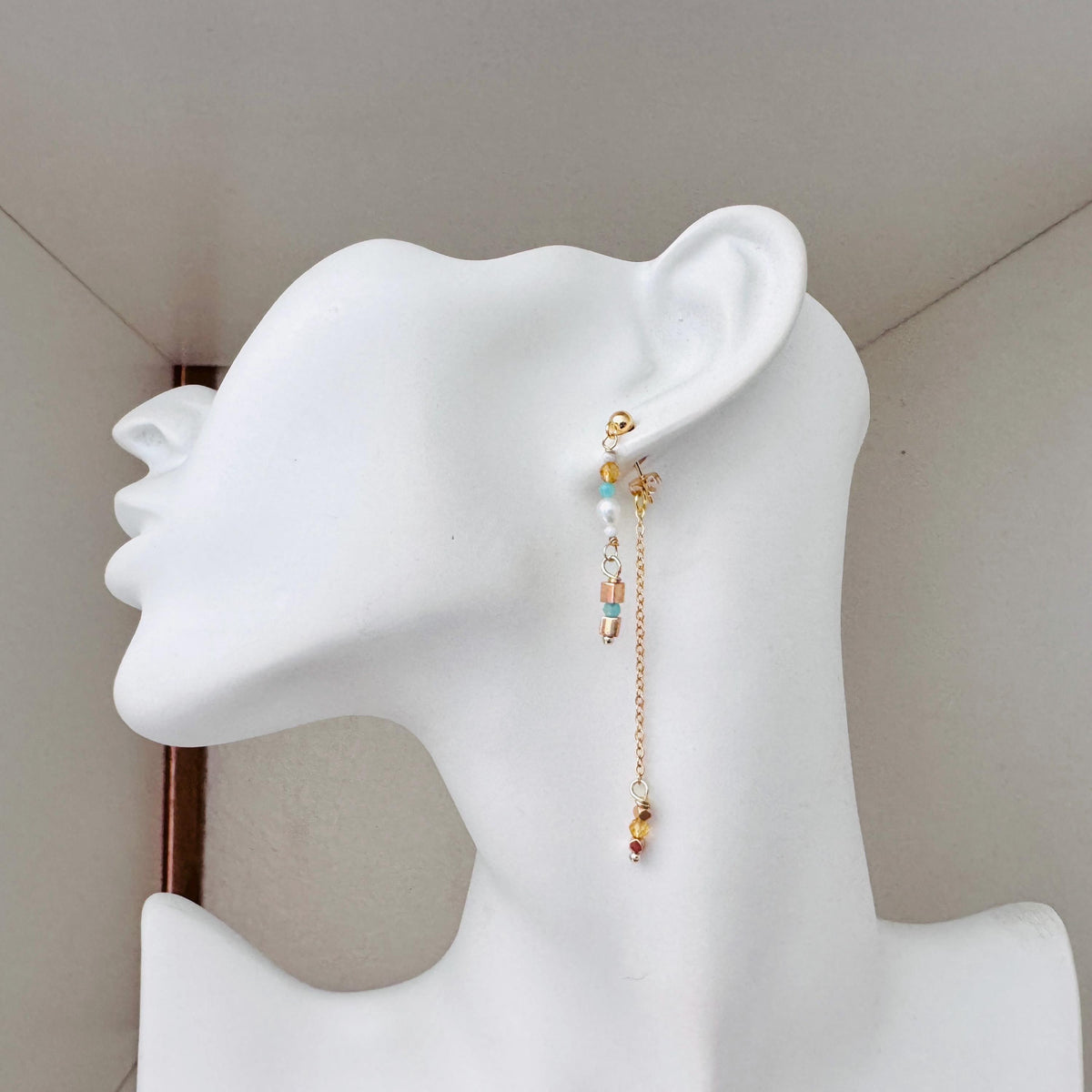 Amazonite Earrings, Post Earrings, Freshwater Pearl Studs Small, Howlite Earrings, Wedding Jewelry, Gemstone Earrings, Boho Chic