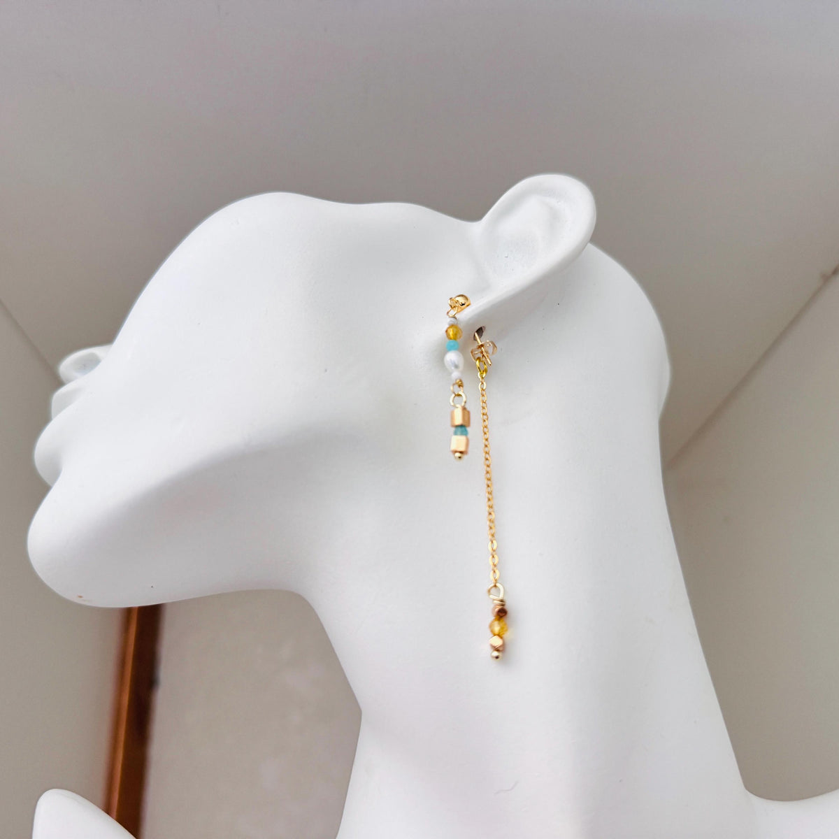 Amazonite Earrings, Post Earrings, Freshwater Pearl Studs Small, Howlite Earrings, Wedding Jewelry, Gemstone Earrings, Boho Chic