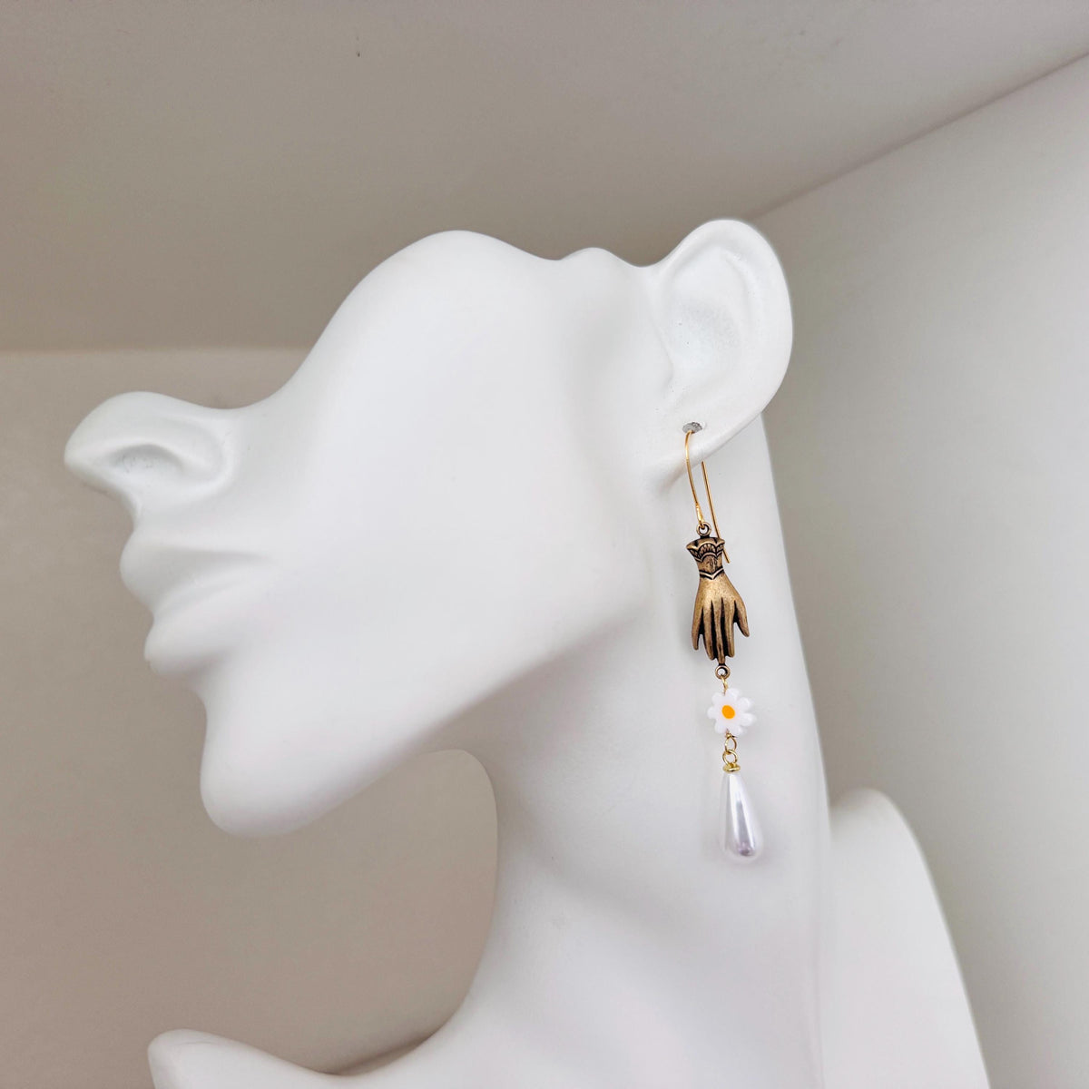 Hand Earrings, Flower Earrings For Women, Witchy Earrings Dangle, Wedding Jewelry for Brides, Teen Girl Jewelry, Unique Gifts for Daughter