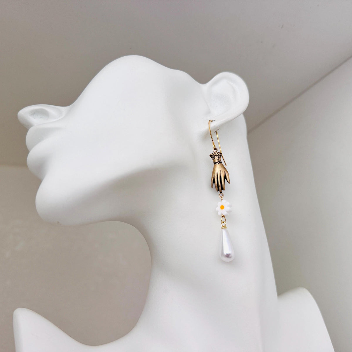 Hand Earrings, Flower Earrings For Women, Witchy Earrings Dangle, Wedding Jewelry for Brides, Teen Girl Jewelry, Unique Gifts for Daughter