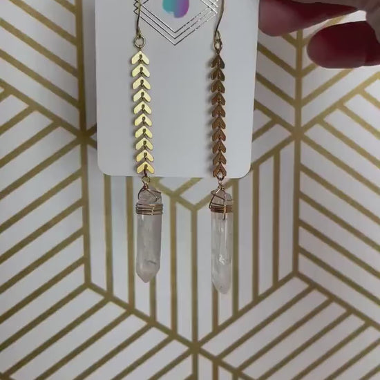 Raw Quartz Earrings, Witchy Earrings, Metaphysical Gifts, Healing Crystal Earrings, Unique Gifts for Best Friend, Best Gifts for Mom