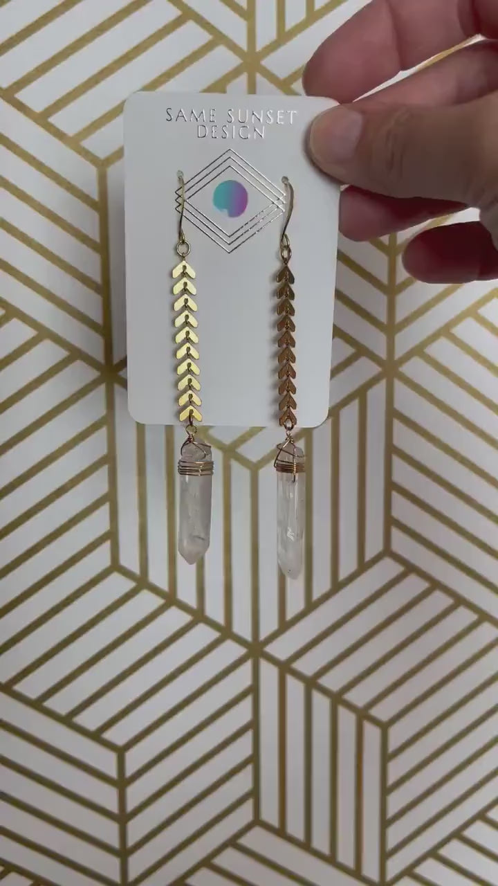 Raw Quartz Earrings, Witchy Earrings, Metaphysical Gifts, Healing Crystal Earrings, Unique Gifts for Best Friend, Best Gifts for Mom