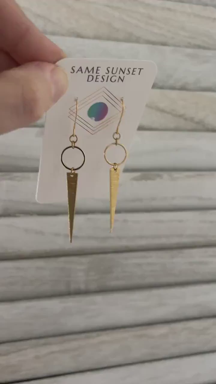 Triangle Earrings, Witchy Earrings, Western Earrings Gold, Geometric Earrings, Boho Hippie Jewelry, Galentines Day Gifts for Best Friend