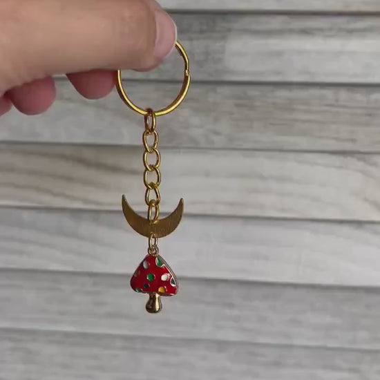 Mushroom Keychain, Witchy Keychain, Witchy Gifts, Backpack Accessories, Cottagecore Keychain, Mushroom Gifts for Women, Keychain for Men
