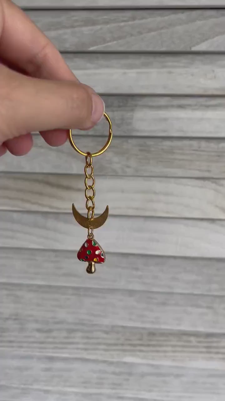 Mushroom Keychain, Witchy Keychain, Witchy Gifts, Backpack Accessories, Cottagecore Keychain, Mushroom Gifts for Women, Keychain for Men