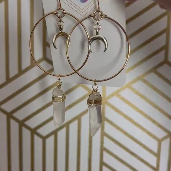 Raw Quartz Earrings, Metaphysical Gifts, Healing Crystal Earrings, Witchy Earrings, Celestial Jewelry, Stocking Stuffers for Mom, Boho Chic